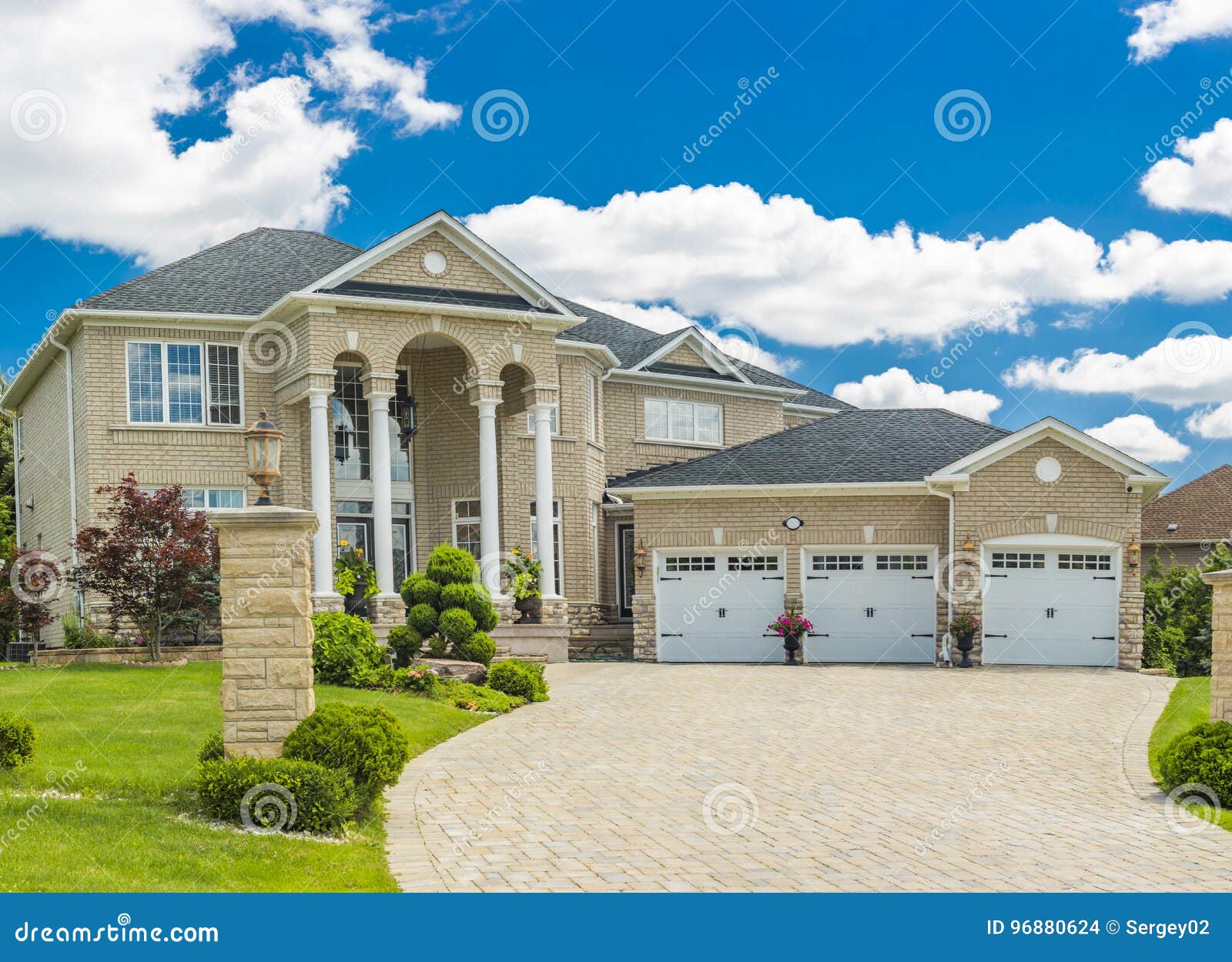 Custom Built Luxury House in the Suburbs of Toronto, Canada. Stock