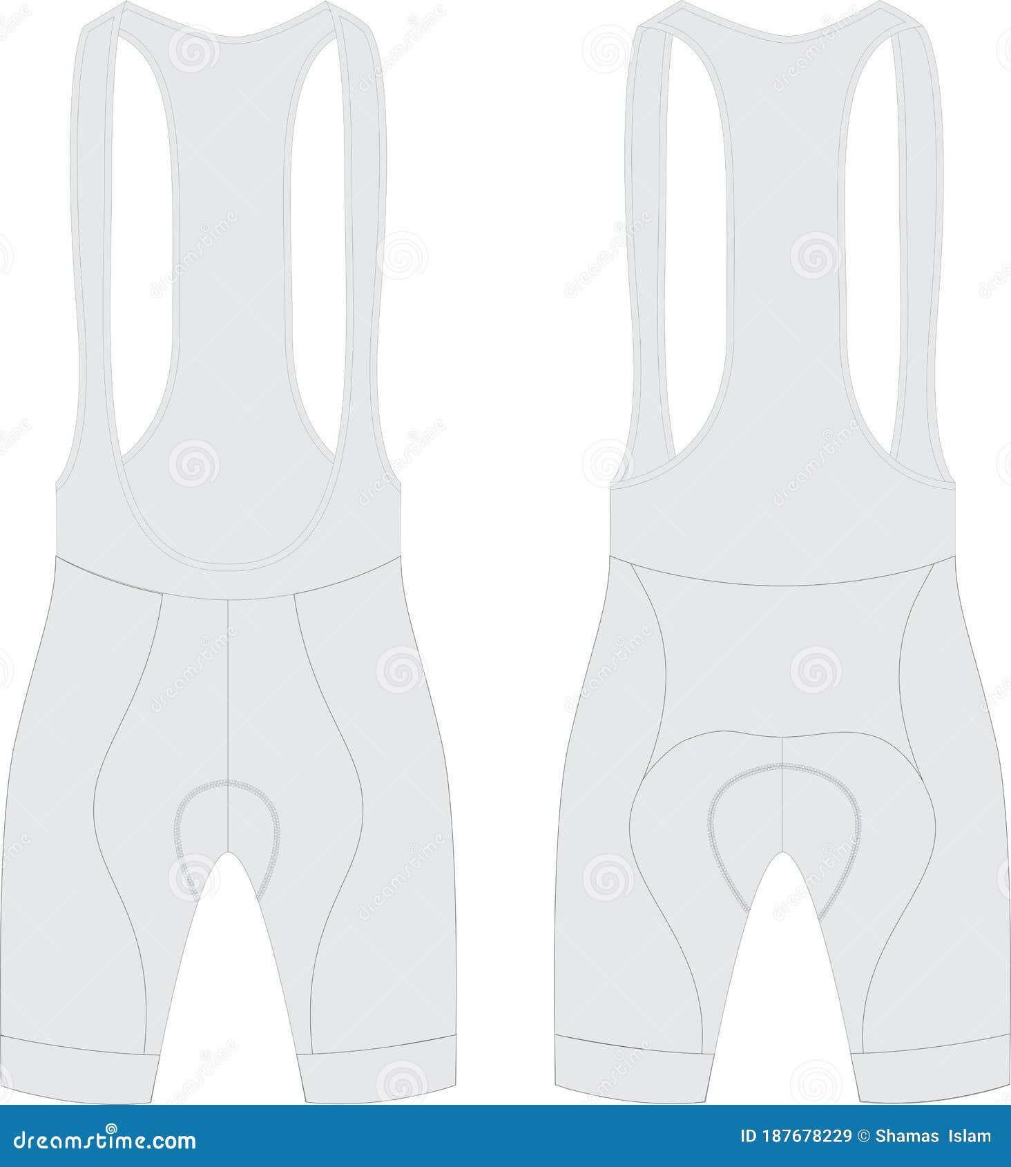 Custom Design Cycling Bib Shorts Templates Mock Up Illustration Stock ...