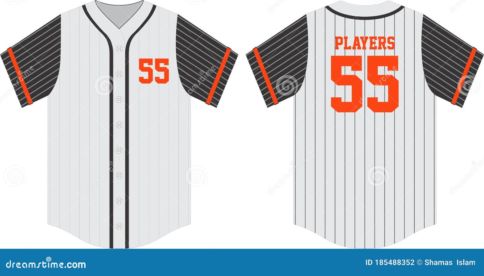 Custom Desin Baseball Jersey Full Button Mockups Templates ...