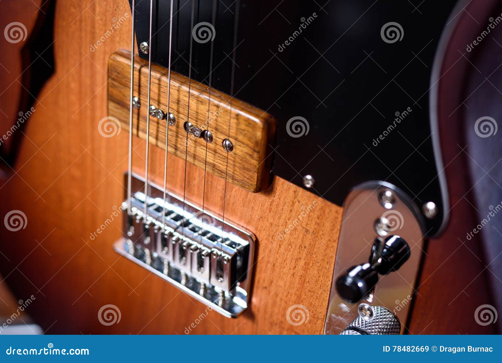 Custom Electric Guitar with Strings Stock Image Image of solo