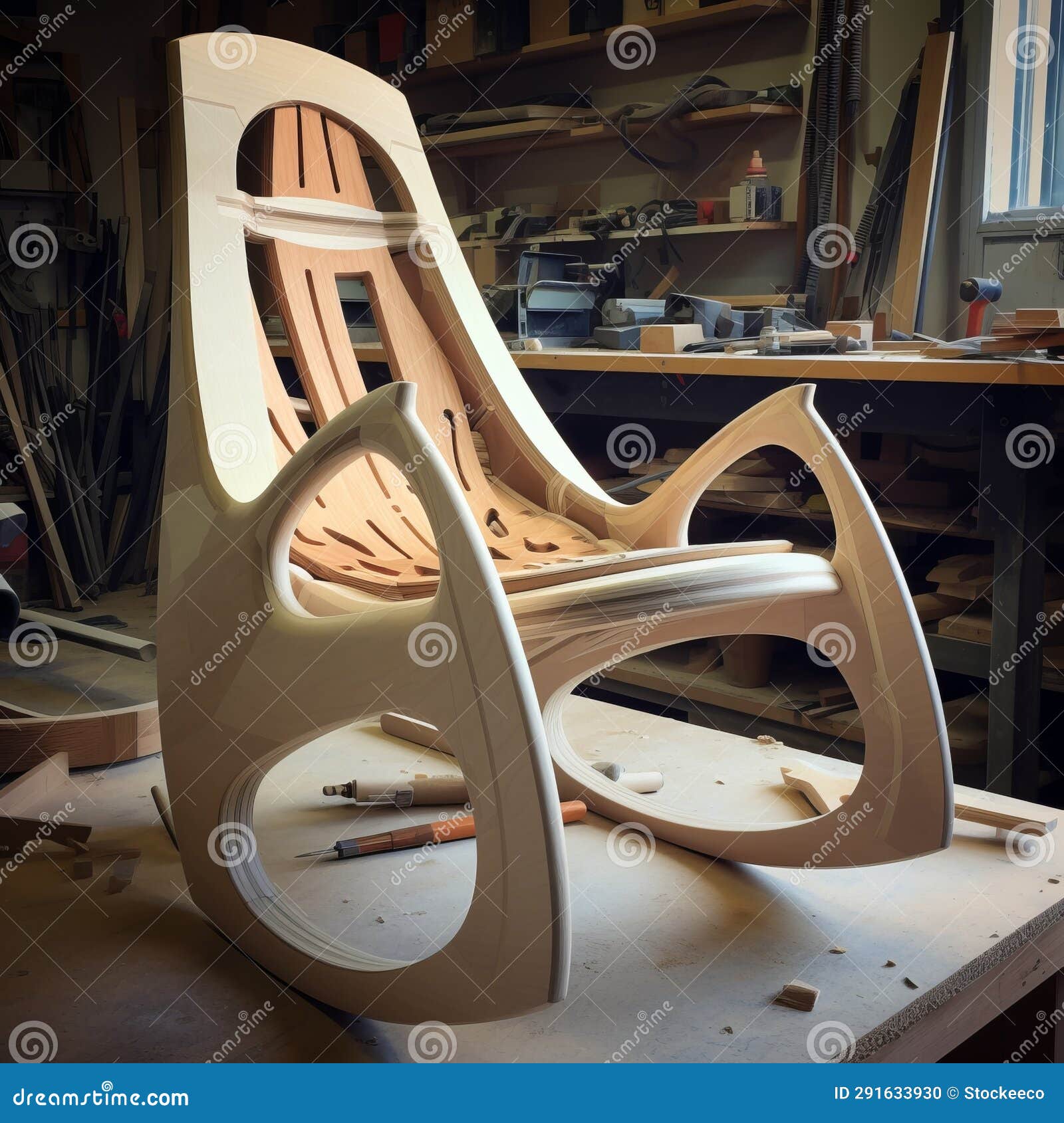 custom furniture: iterations of a  lab rocking chair