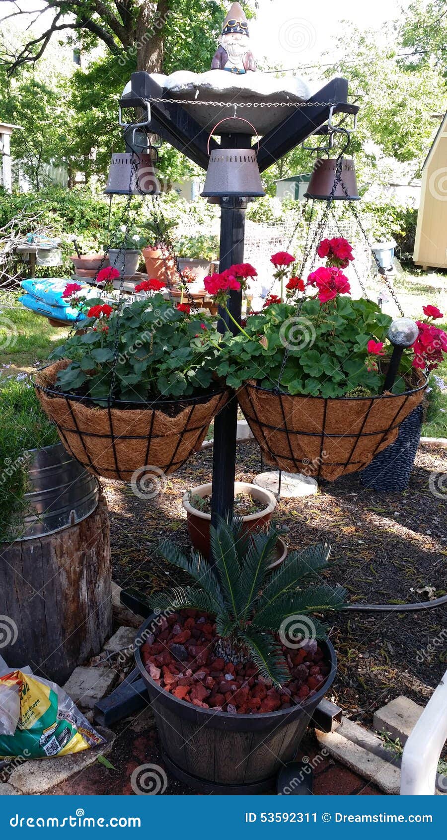 Custom Hanging Basket Stand Editorial Photo Image of basket, hanging