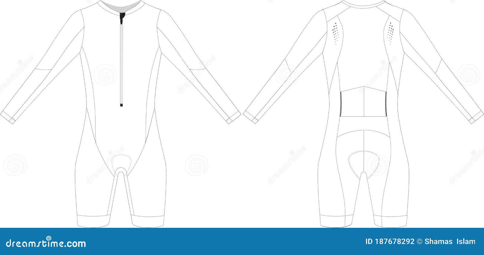 Custom Long Sleeve Triathlon Skinsuit Blank Templates Mock Up ...
