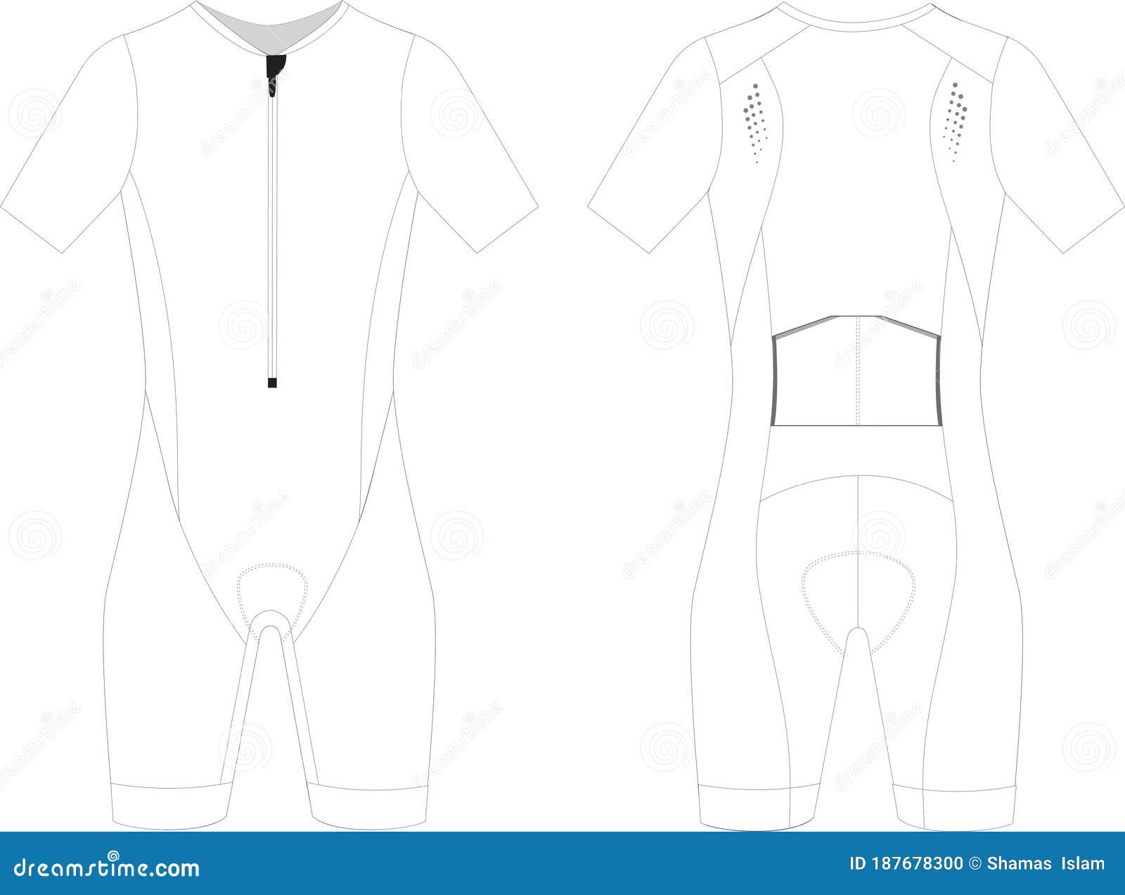 Custom Short Sleeve Triathlon Skinsuit Blank Templates Mock Up ...