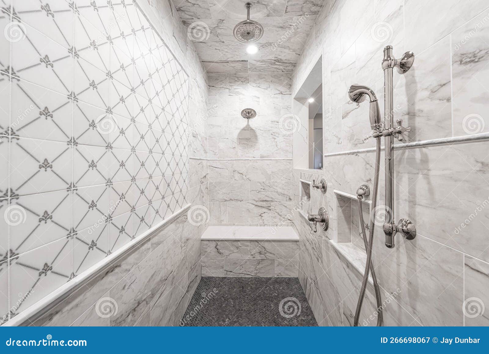 Custom Shower Project Has Been Completed with New Fixtures and Ceramic