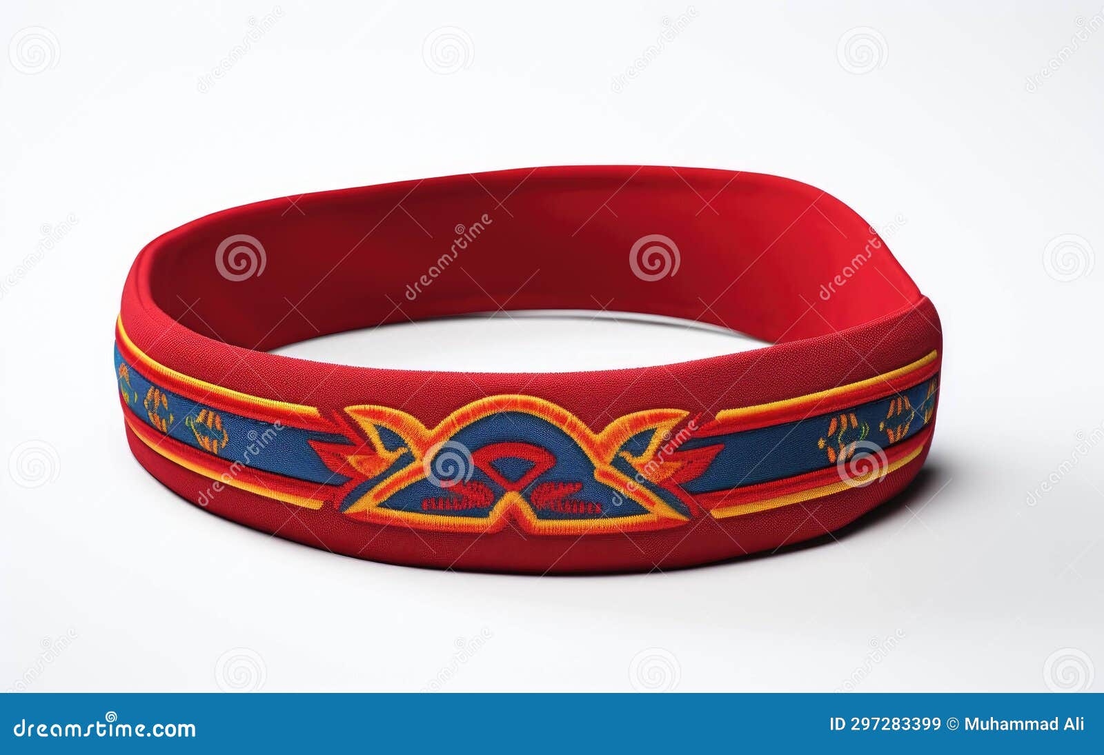 Custom Sports Headband Embroidery on White Background Stock