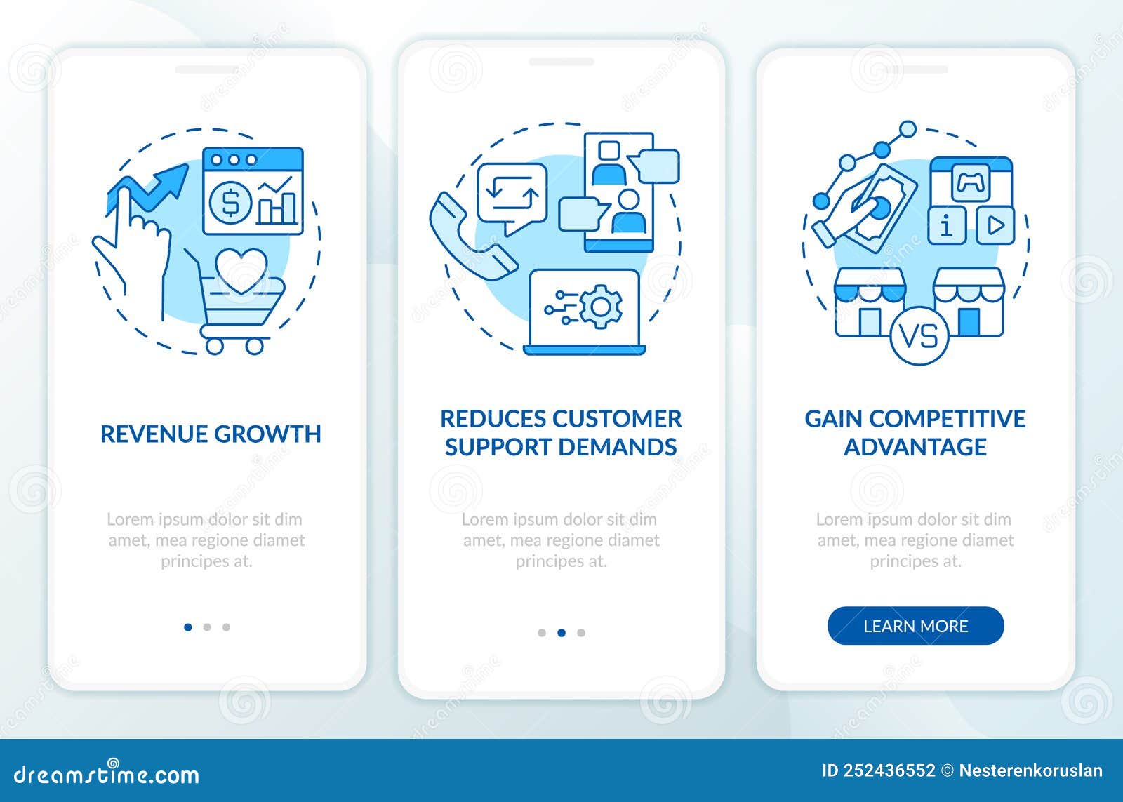 Customer Engagement Platform Importance Blue Onboarding Mobile App