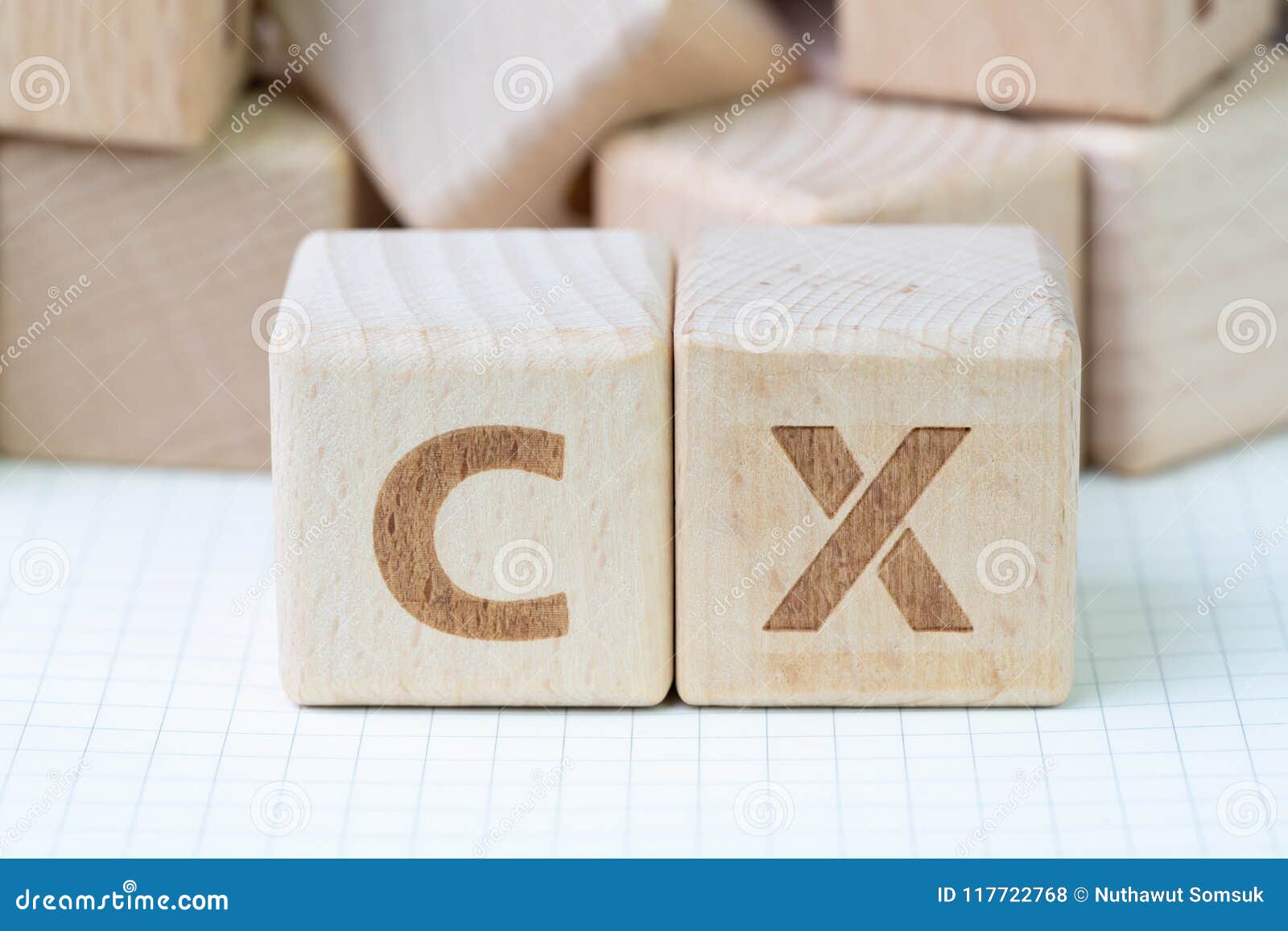 customer experience concept, cube wooden block with alphabet cx, important of user centric in recent world business, product and