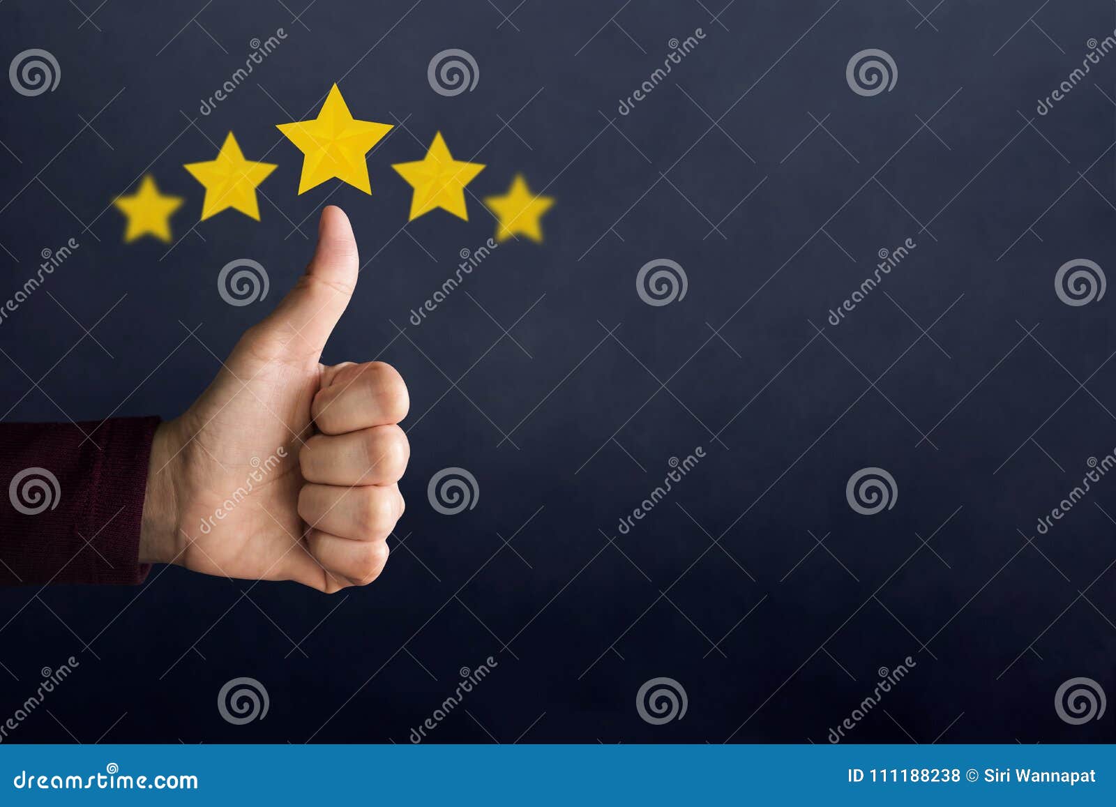 customer experience concept. happy client show thumb up in meaning