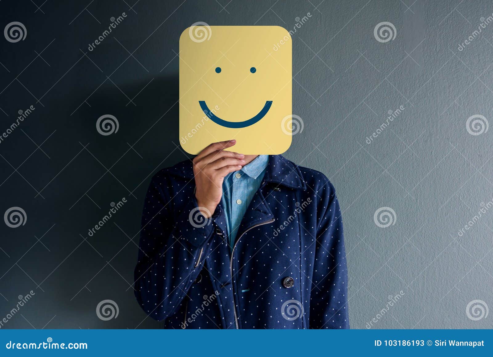 customer experience concept, portrait of client with happy face