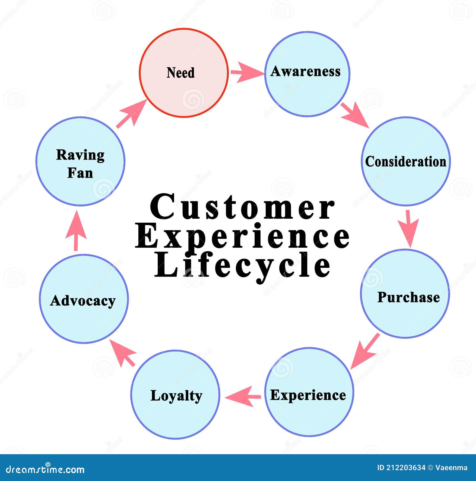 Customer Experience Lifecycle Stock Illustration Illustration of