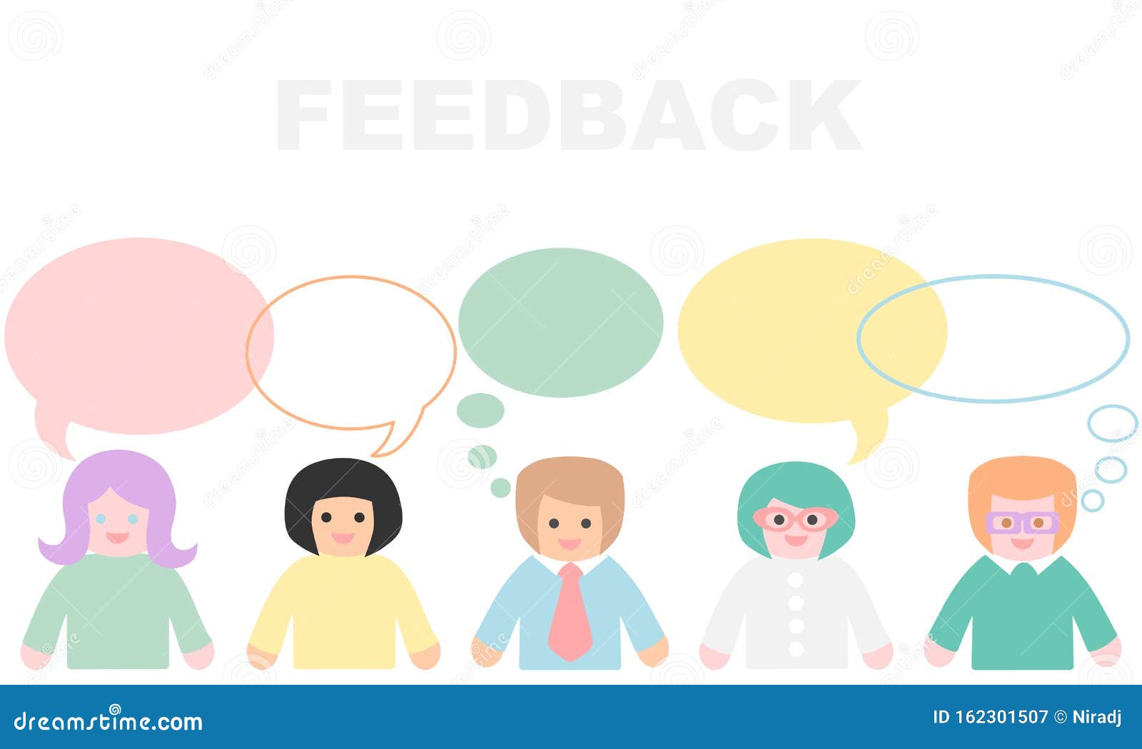 Customer Feedback Concept Pastel Color Stock Vector Illustration of speech, diverse 162301507