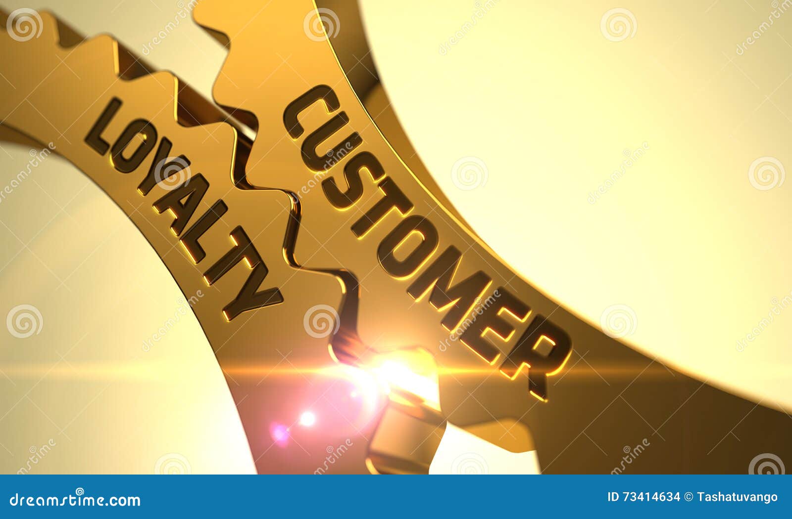 customer loyalty concept. golden cog gears.