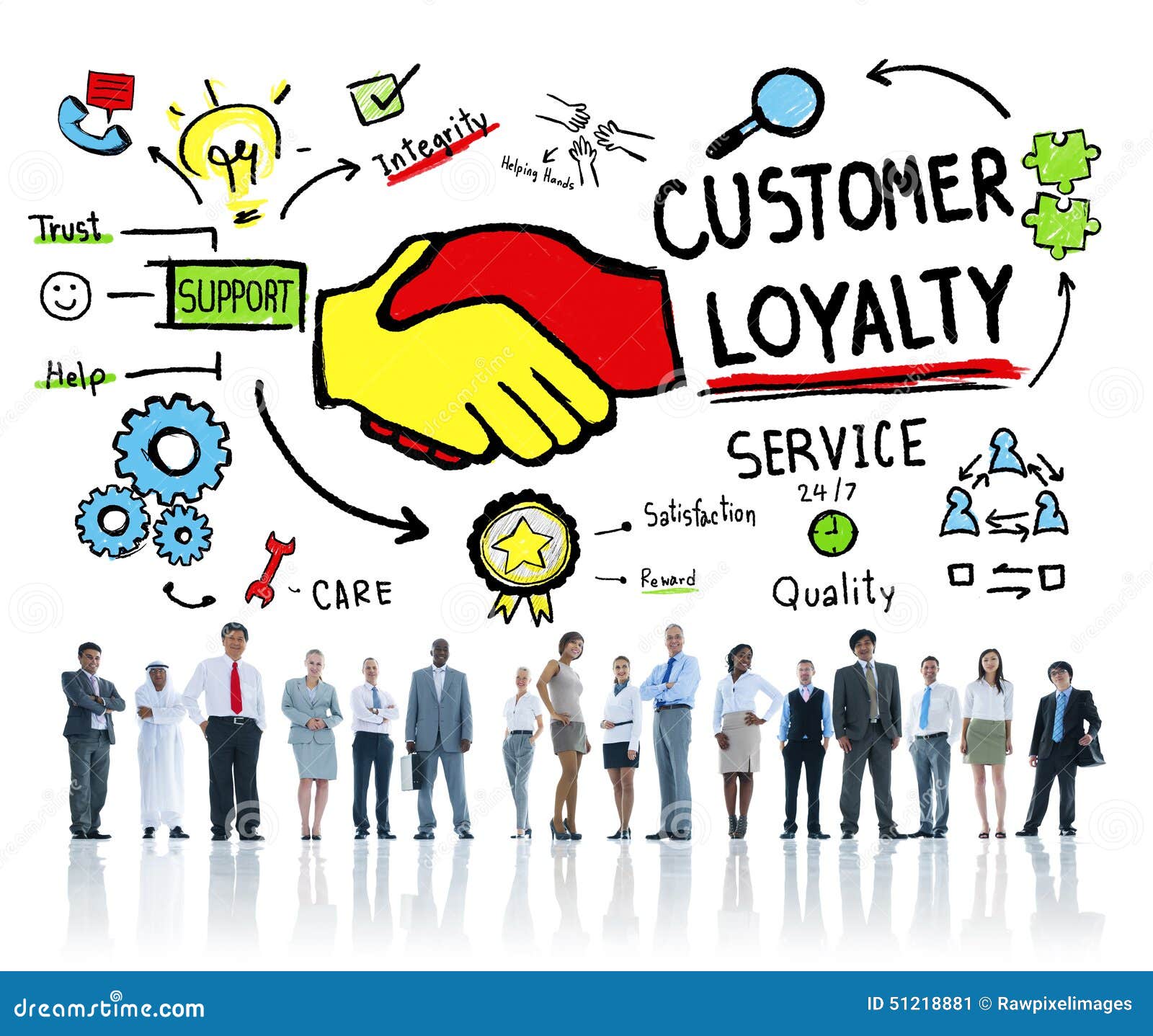 customer loyalty service support care trust business concept