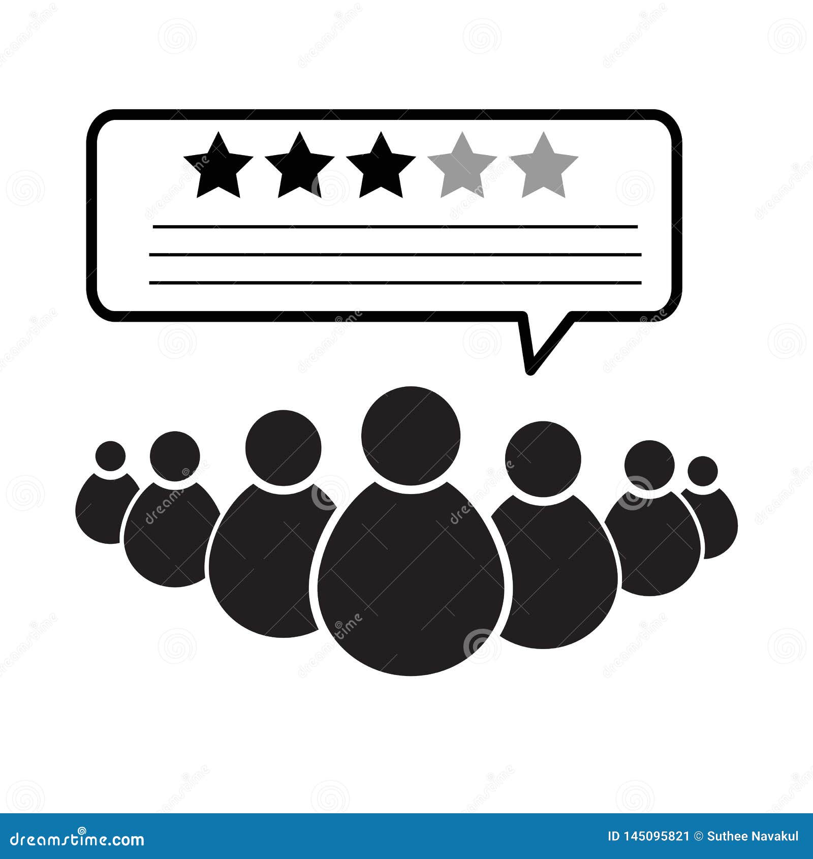 Customer Rating Icon on White Background. Flat Style. Feedback Icon for  Your Web Site Design, Logo, App, UI Stock Vector - Illustration of  evaluation, design: 145095821