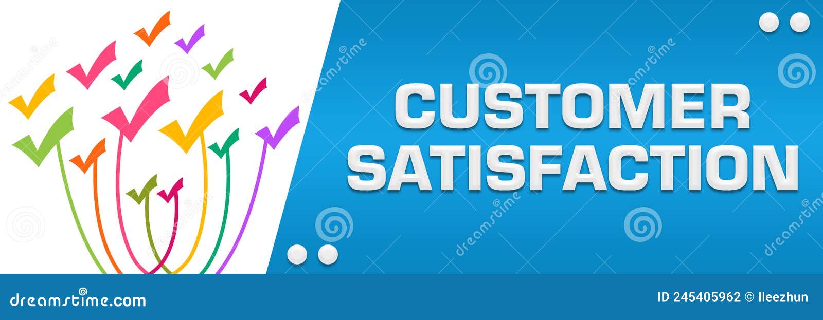 Customer Satisfaction Colorful Lines Tick Marks on Top Left Horizontal ...