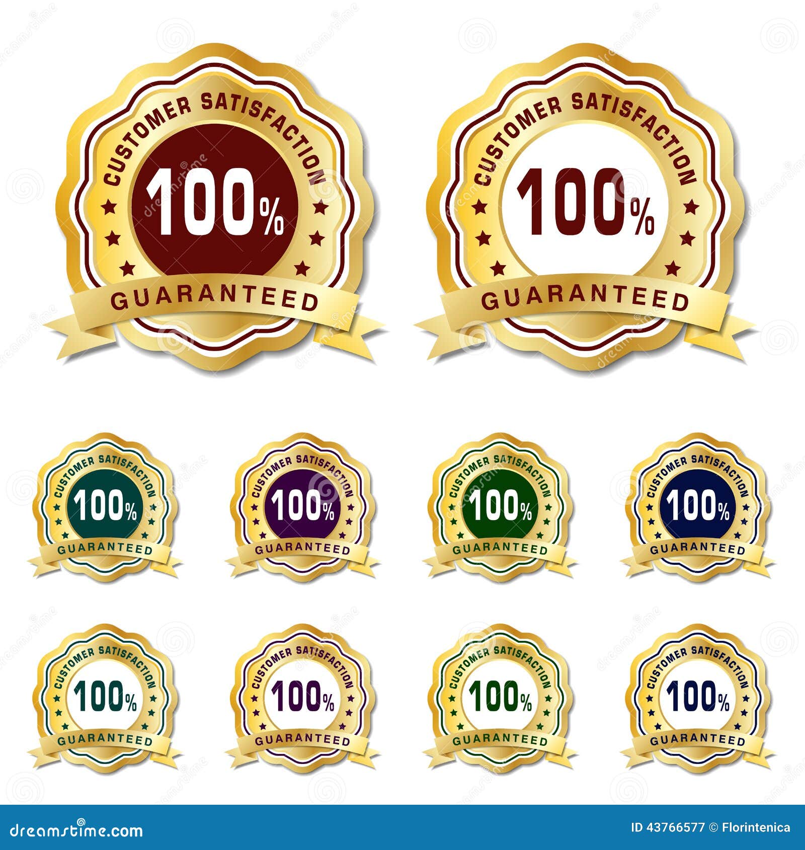 Customer Satisfation Guarantee Golden Badges Stock Vector ...