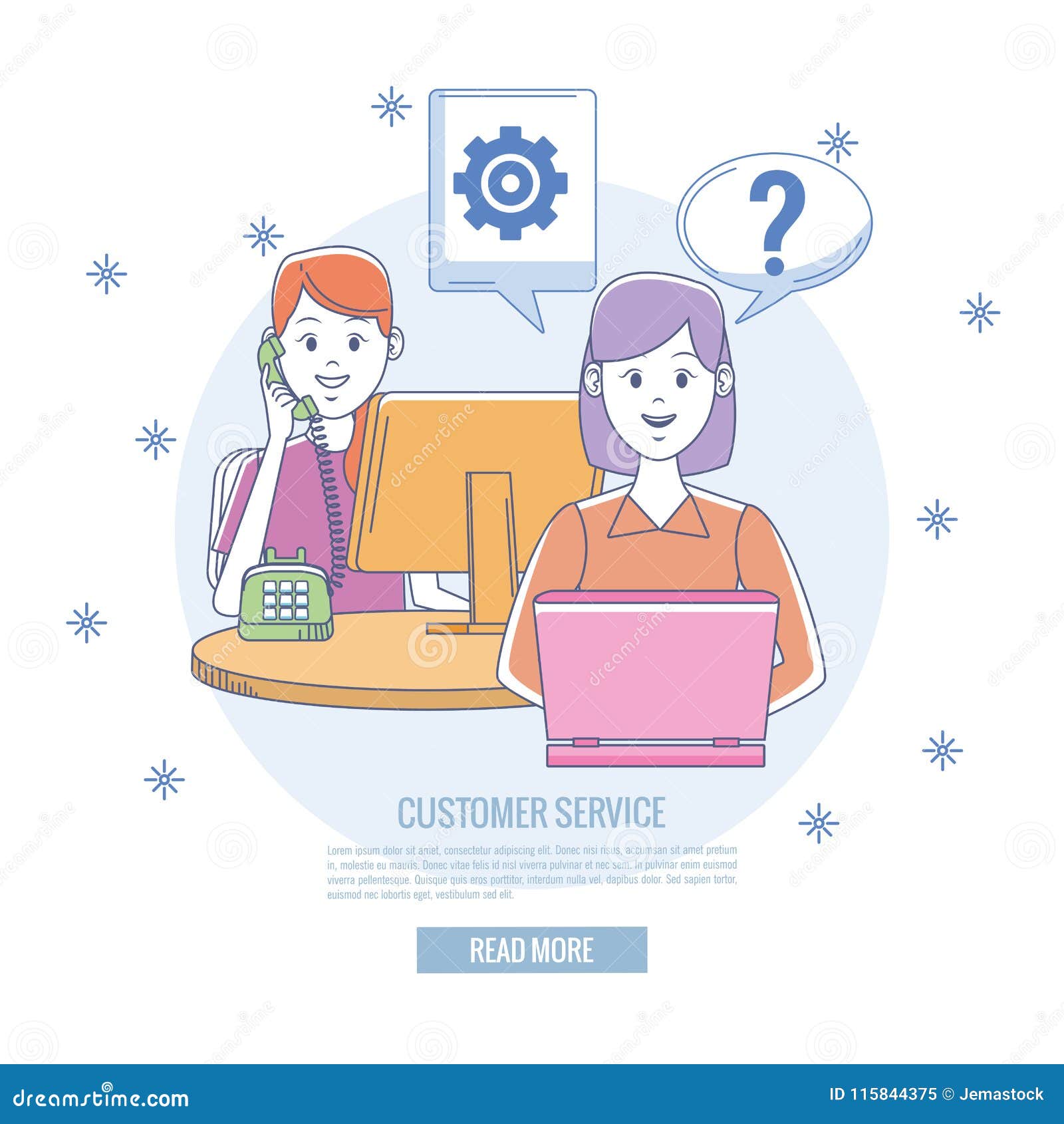 Customer service banner stock vector. Illustration of consultant