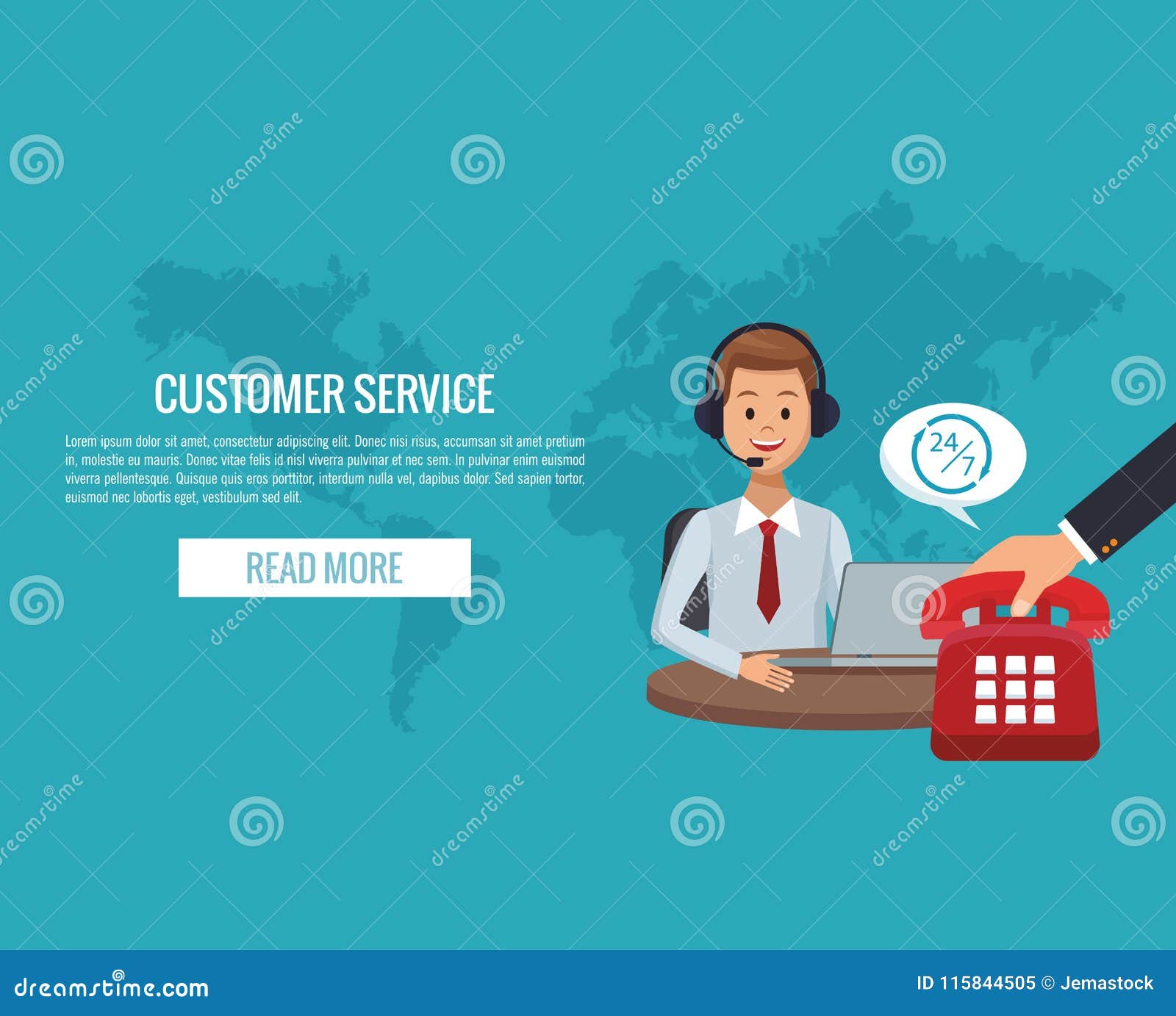 Customer service banner stock vector. Illustration of 115844505