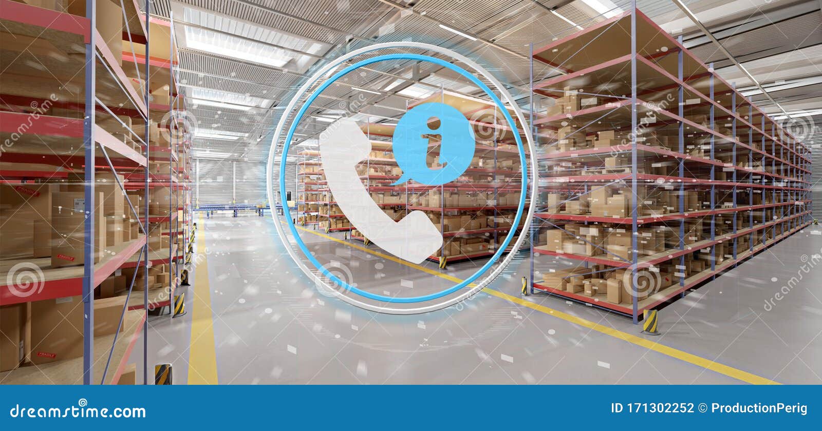 Customer Service Concept on a Warehouse Background 3d Rendering Stock