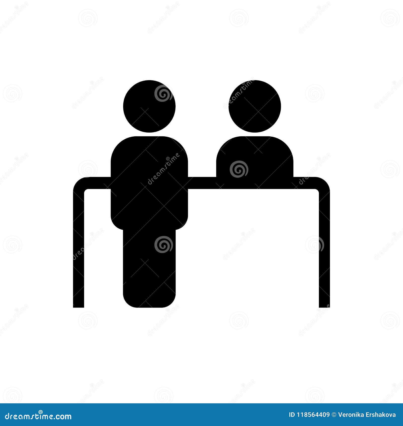 Customer Service Desk Icon Reception Symbol Stock Vector