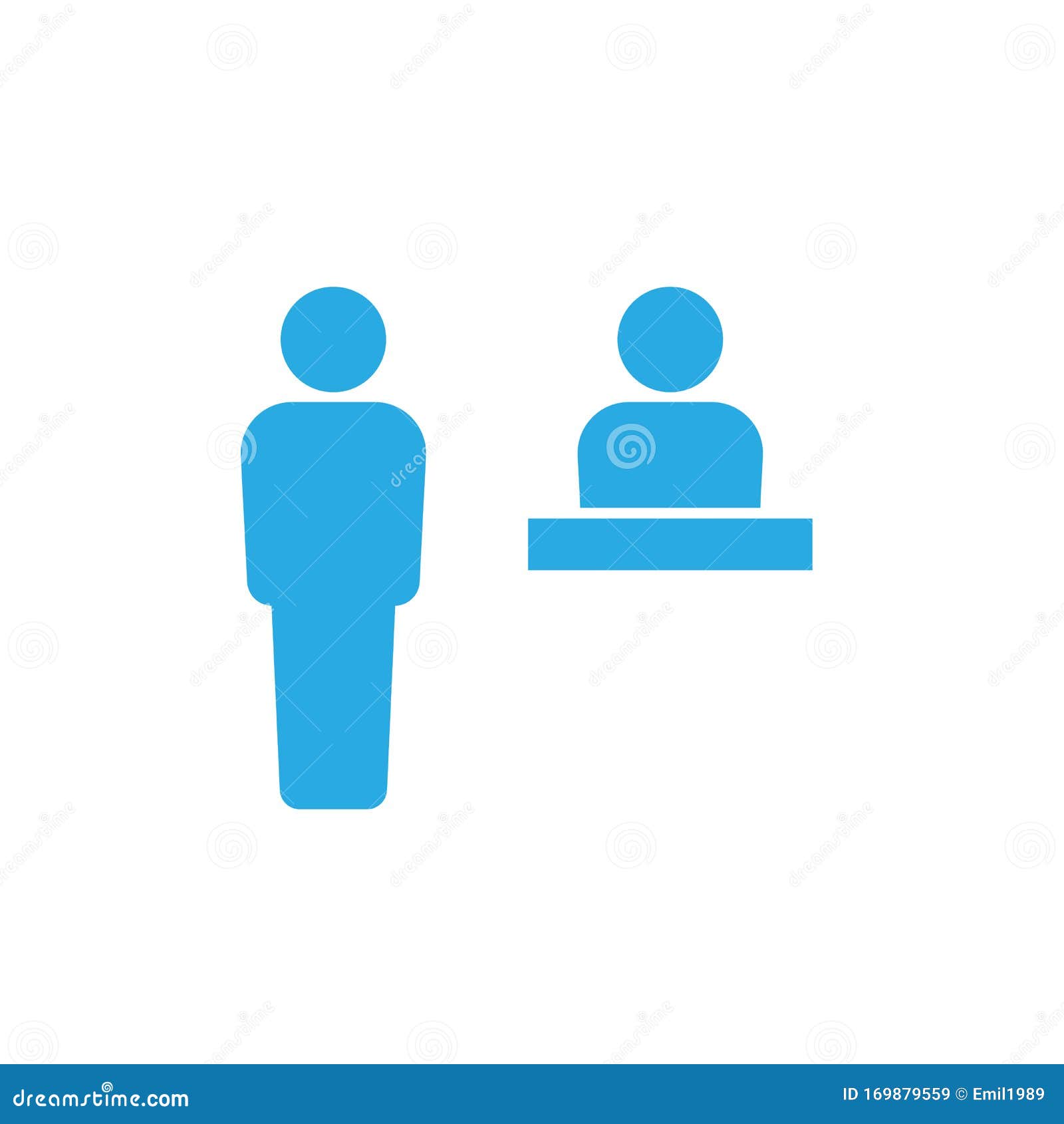 Customer Service Desk Icon Simple Design Stock Illustration