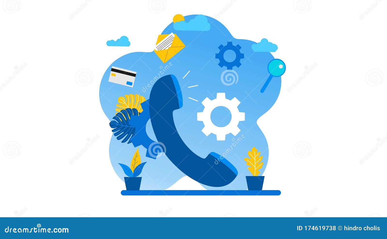the concept of a customer service with a telephone picture