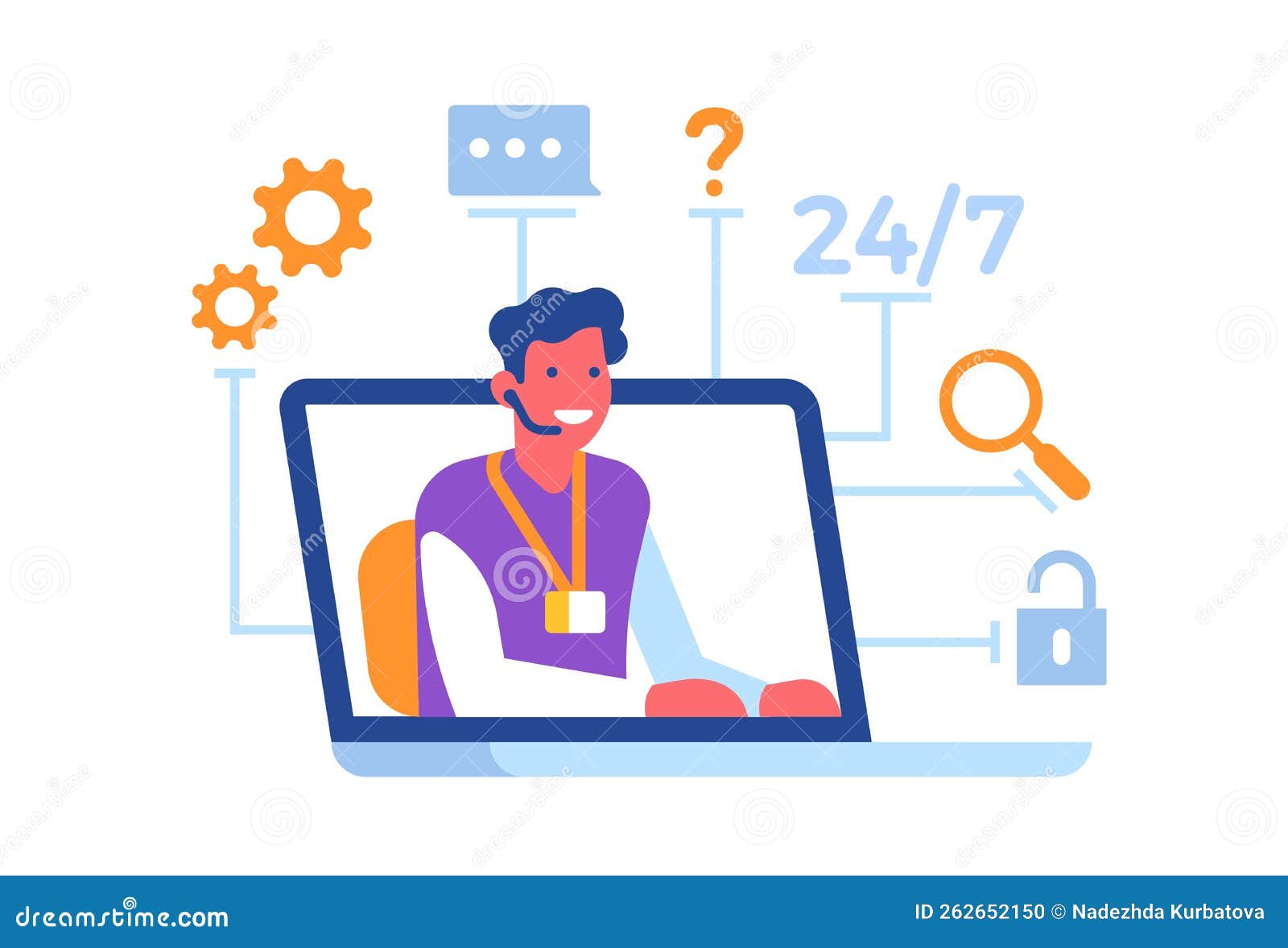 Customer Service. Online Feedback. Laptop and Call Center Operator. 