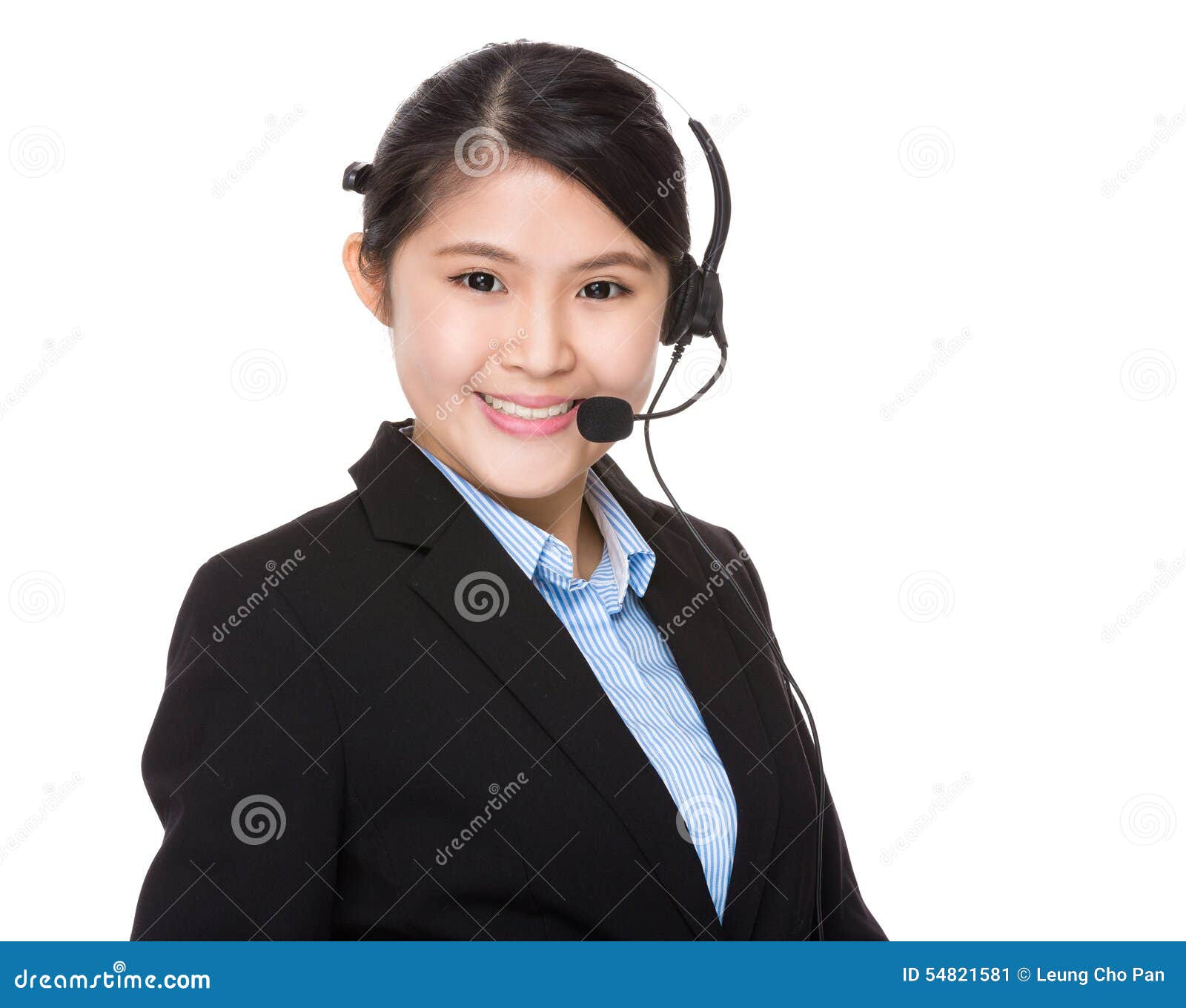 Customer Services Assistant with Headset Stock Image Image of asian