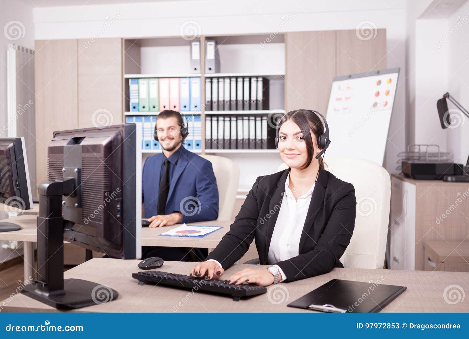 Customer Support Line Woman Worker Stock Image Image Of Operator