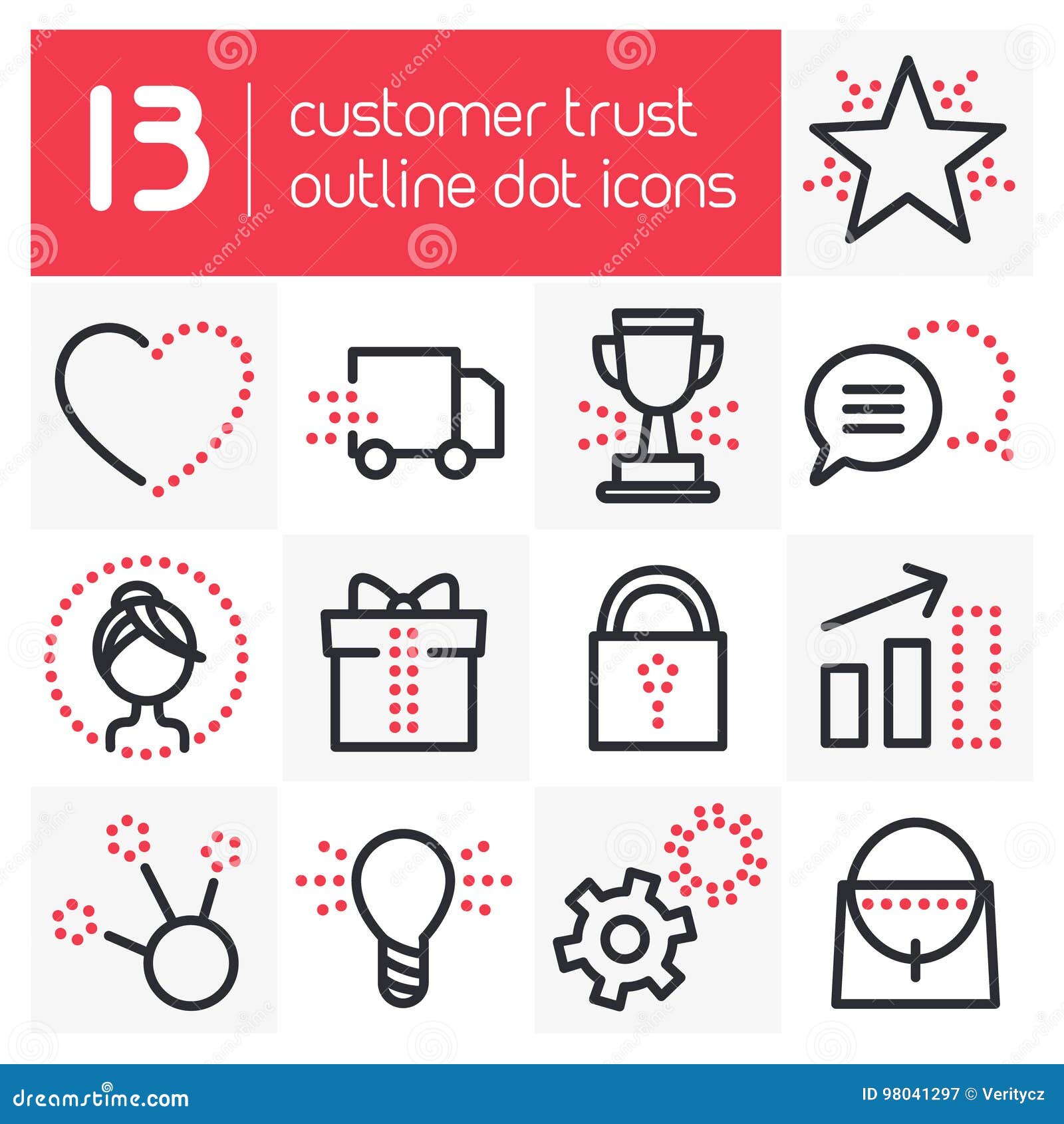 Customer Trust Outline Icons Stock Vector - Illustration of bubble