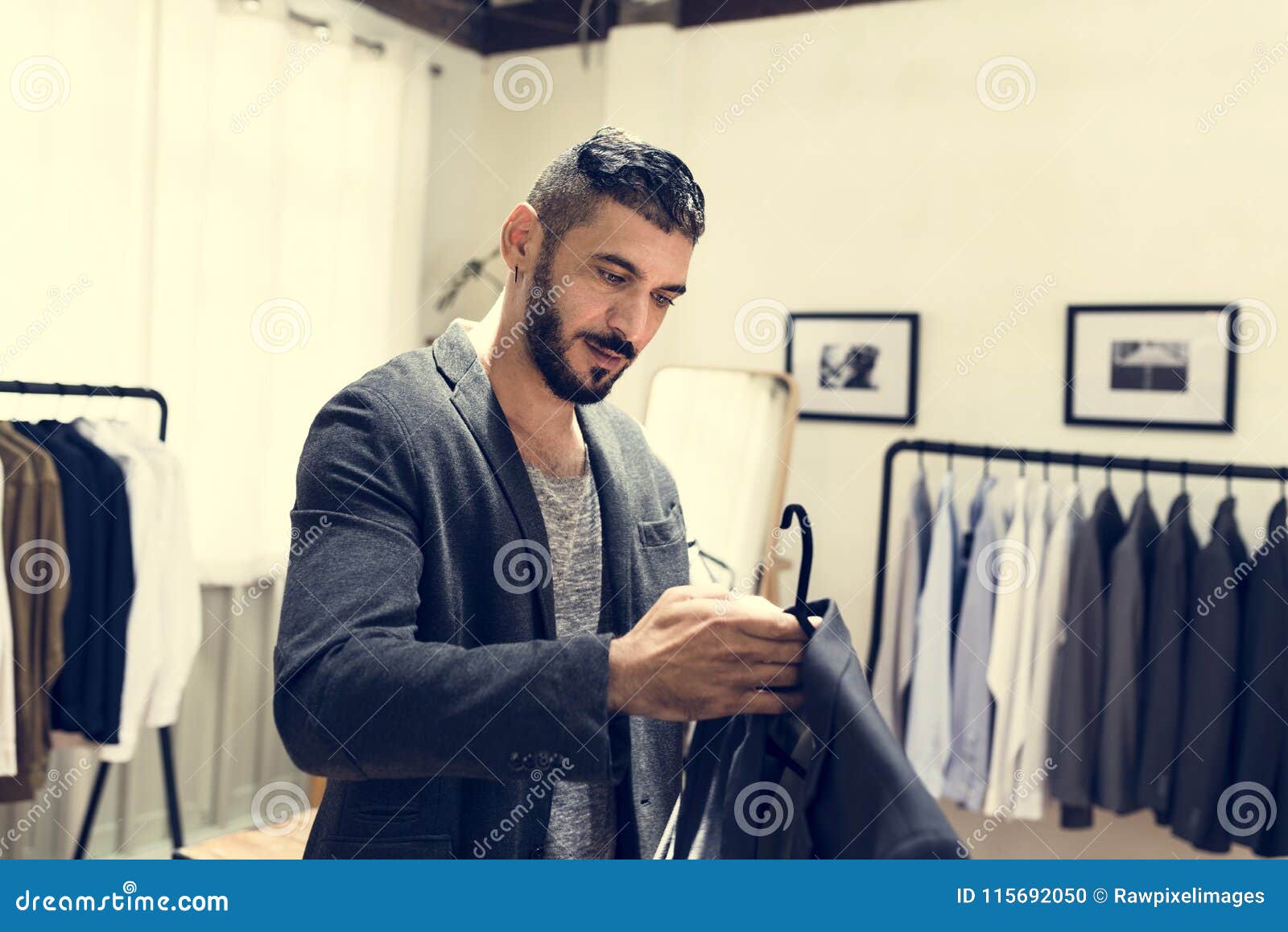 Customers Shopping for Men Clothes Stock Photo Image of adult