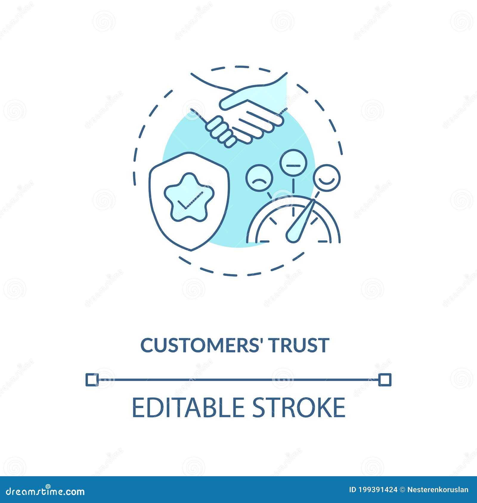 Customers Trust Concept Icon Stock Vector - Illustration of line