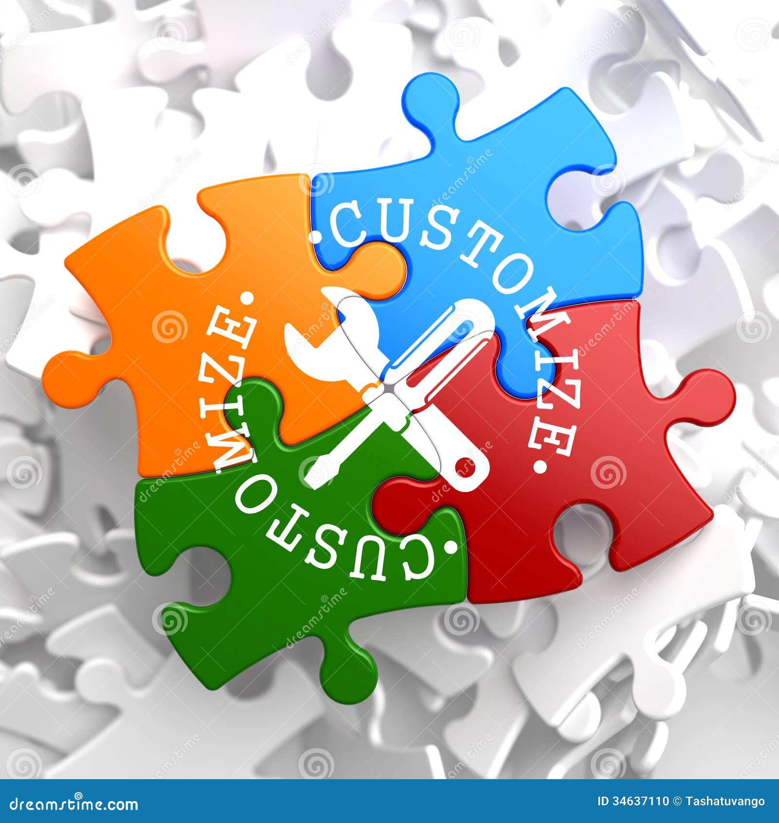 customize-concept-on-multicolor-puzzle-stock-illustration-illustration-of-business