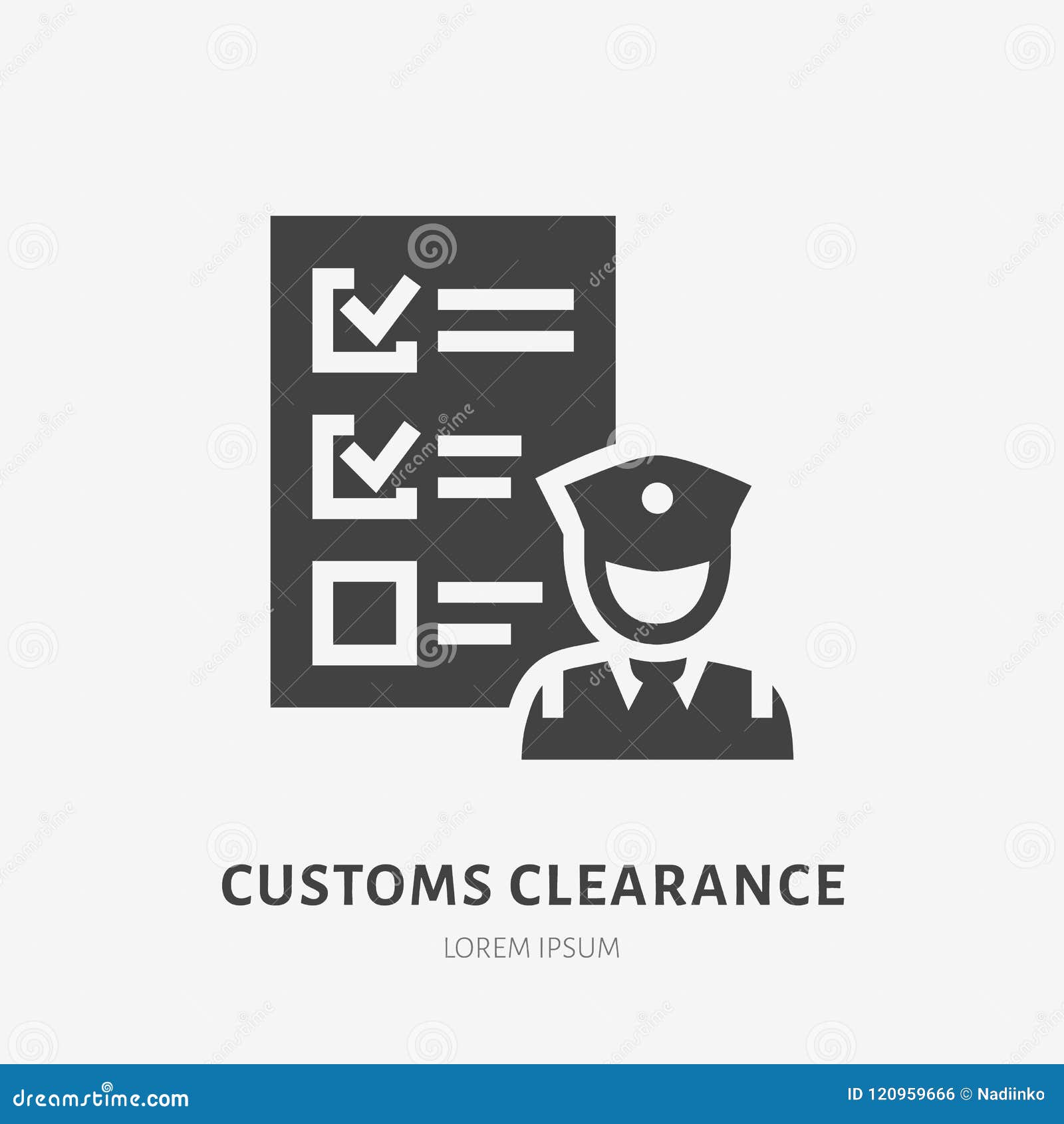 customs clearance flat glyph icon. policeman inspecting luggage sign. solid silhouette logo for cargo trucking, freight