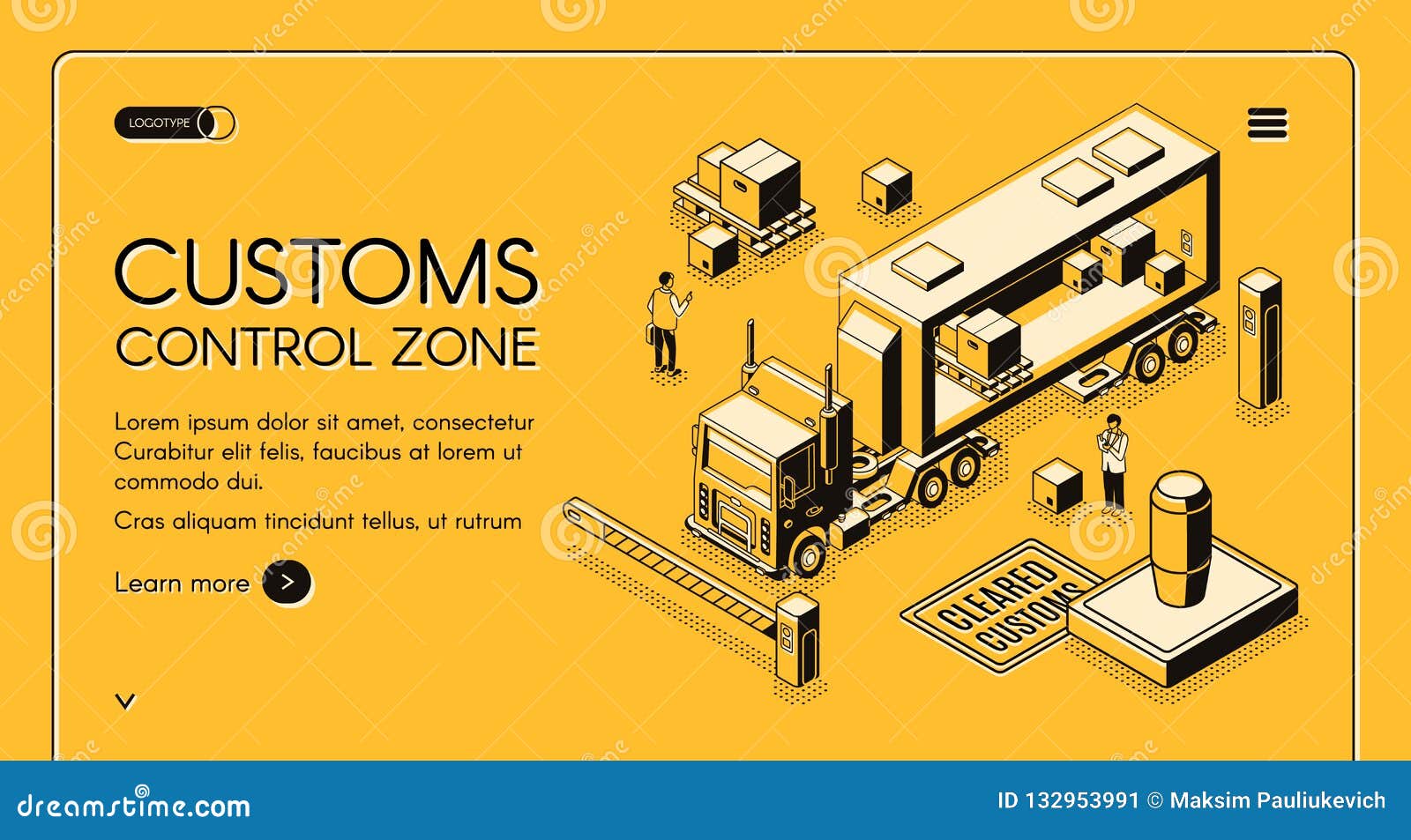 customs control zone isometric  website