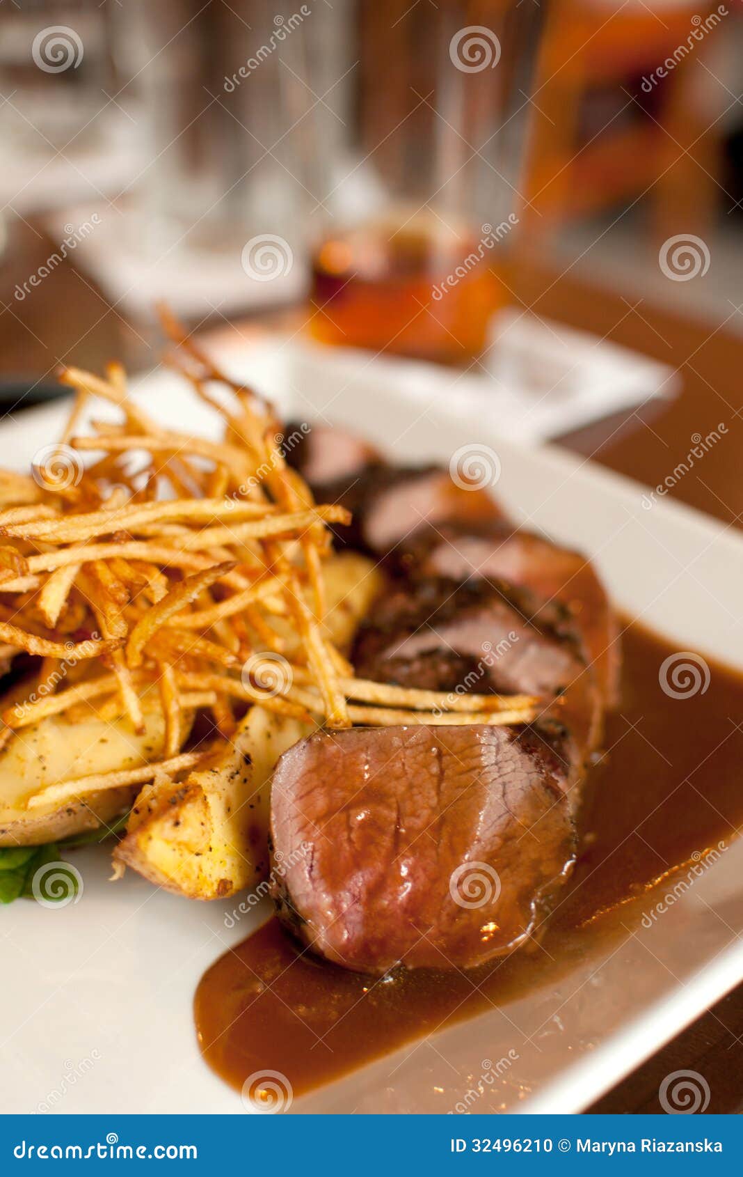 Cut Beef Steak Frites with Sauce Stock Photo Image of dinner, juicy 32496210