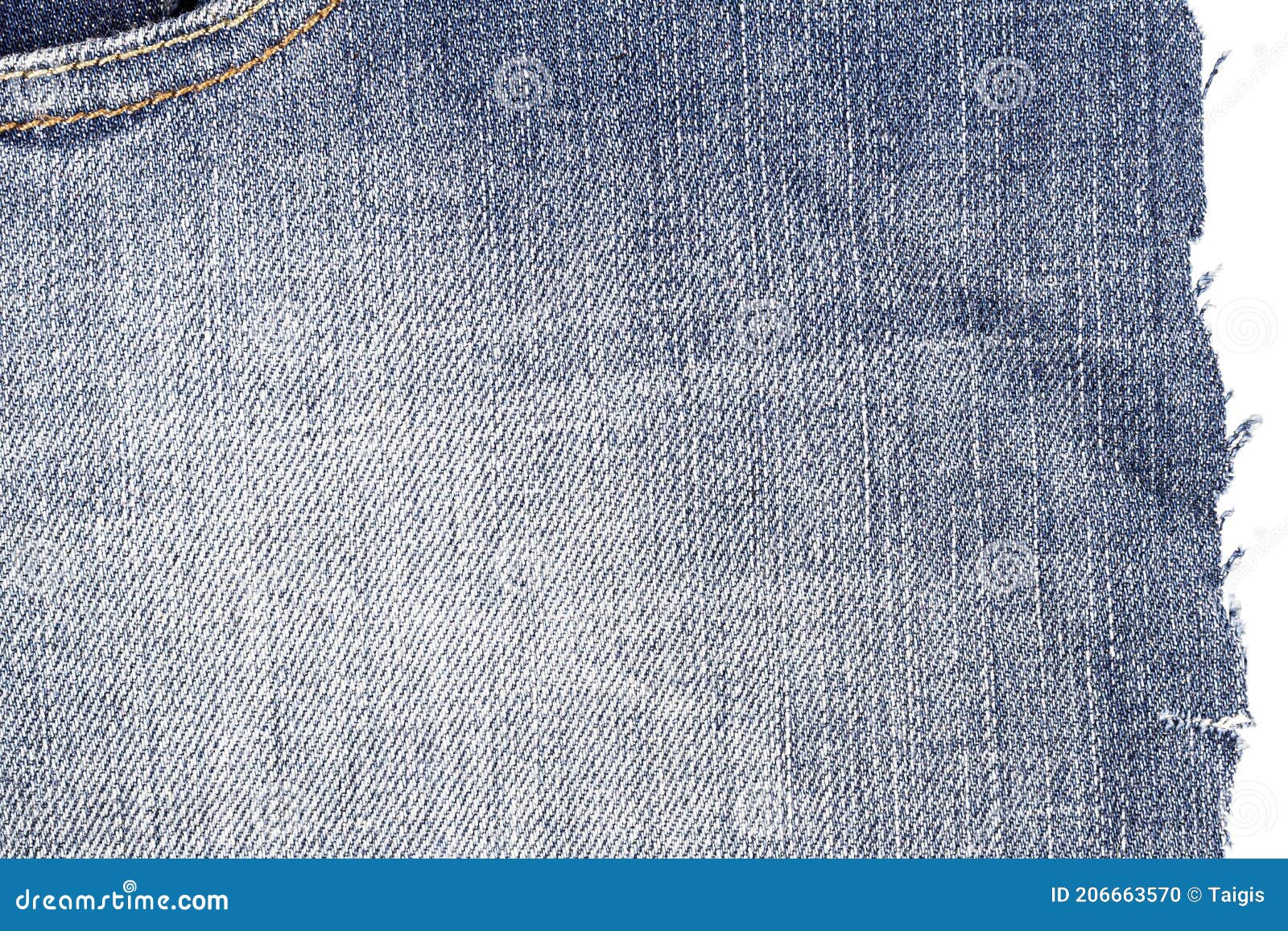 Cut of blue jeans fabric stock photo. Image of fringe - 206663570