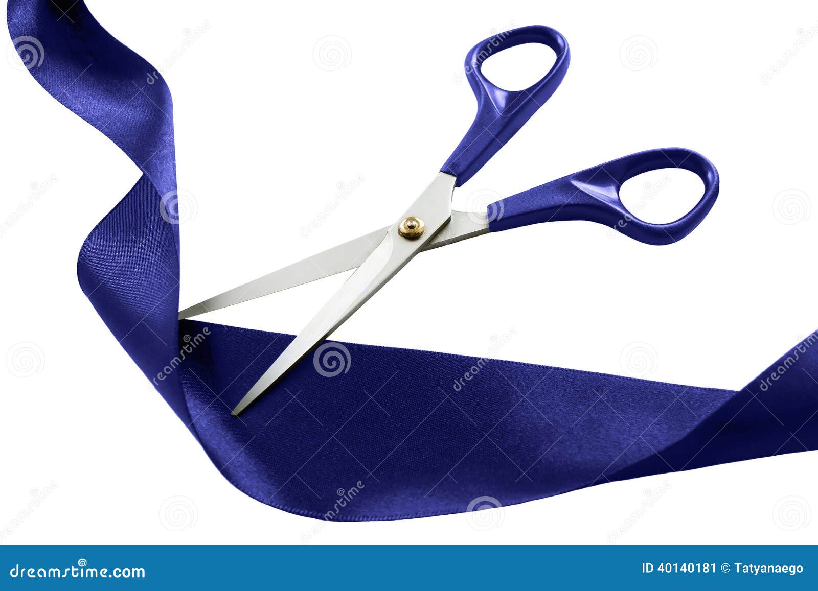 Ribbon and Scissors on White Background Stock Photo - Image of