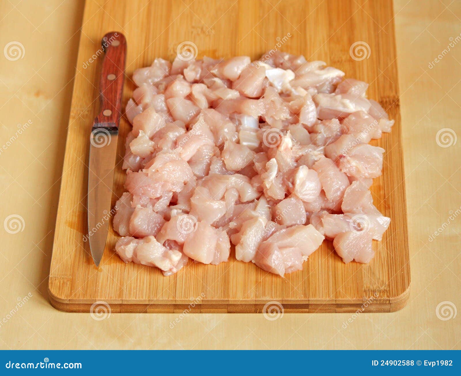 Cut Chicken Fillet on a Chopping Board Stock Photo Image of organic