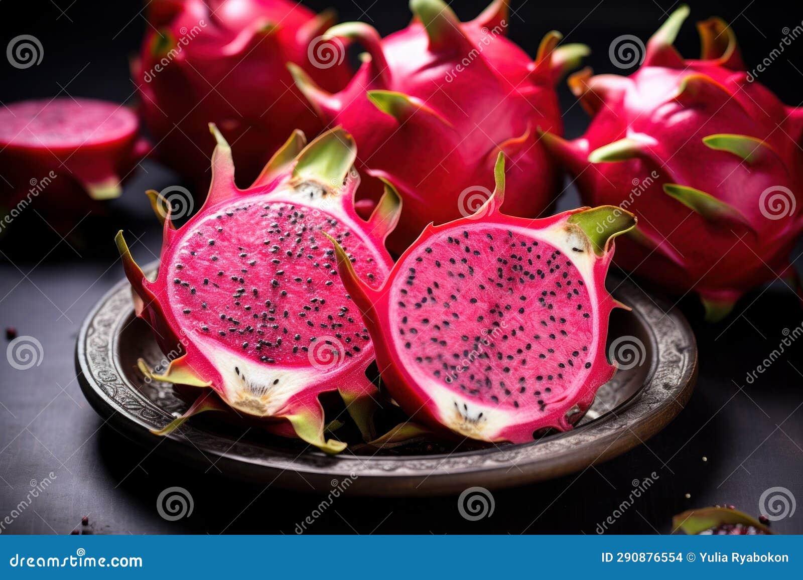Cut Dragon Fruit. Generate Ai Stock Photo Image of pink, diet 290876554