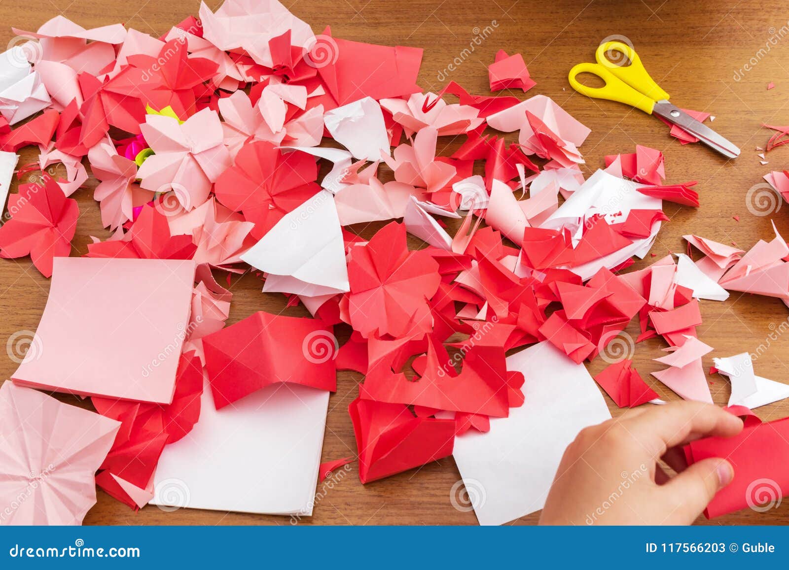 Cut Flowers from Paper. Creating Origami Flowers Stock Image Image of