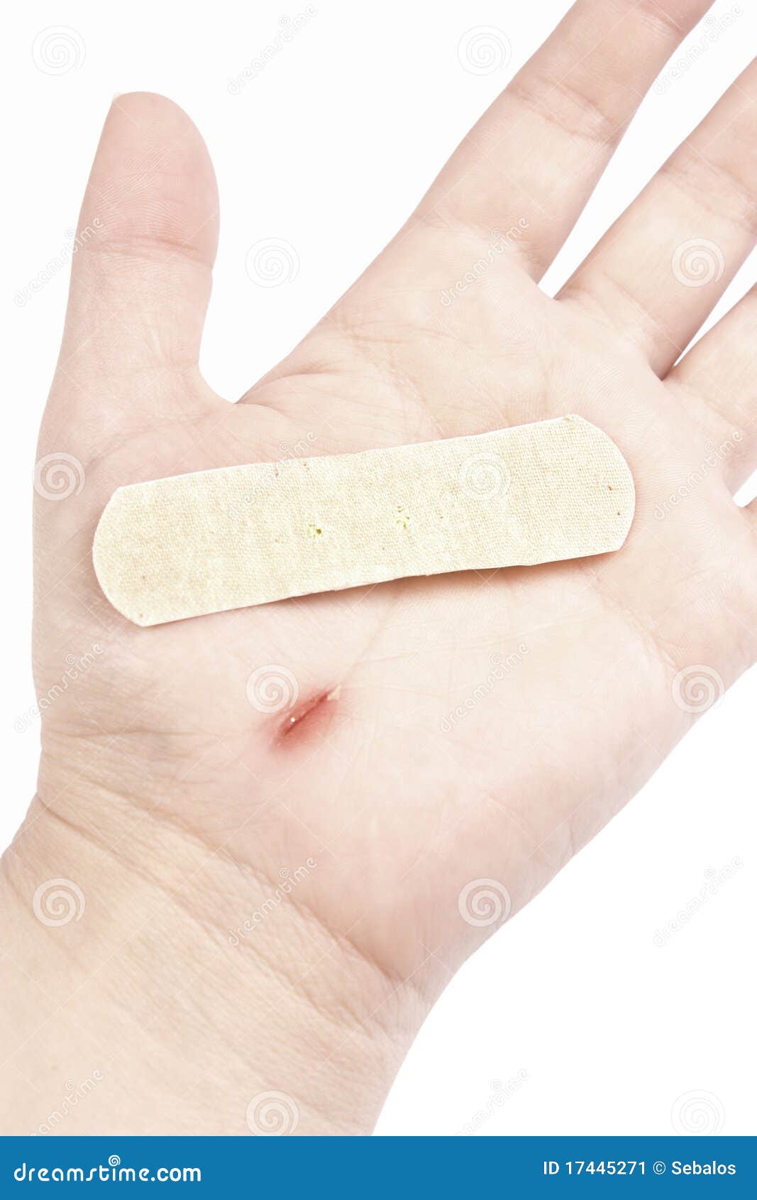 Cut hand with bandage stock image. Image of adhesive - 17445271