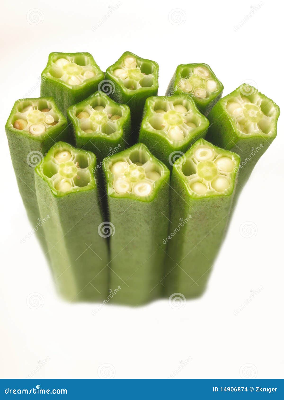 Cut okra stock photo. Image of color, plant, uncooked 14906874