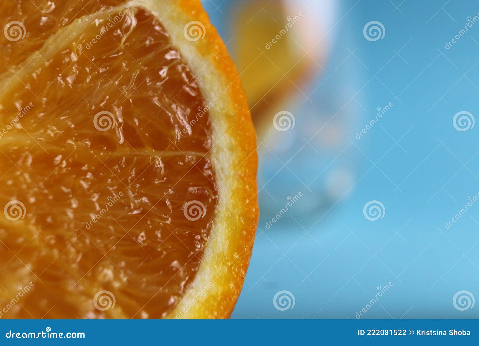 Cut of the Orange Closeup. Macro Photo of Eating Orange Fruit Stock