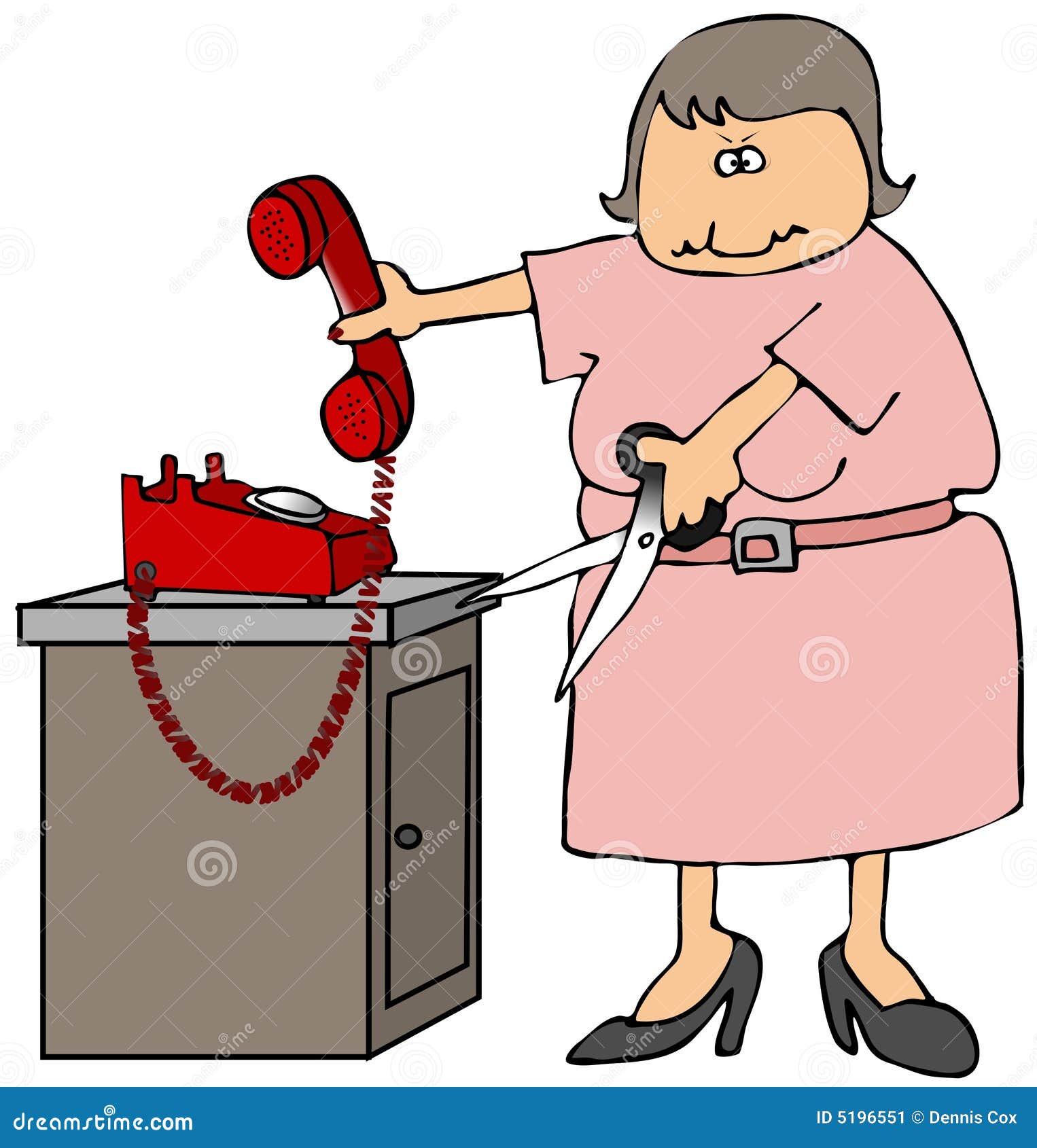 Cut the Phone Cord stock illustration. Illustration of dial 5196551