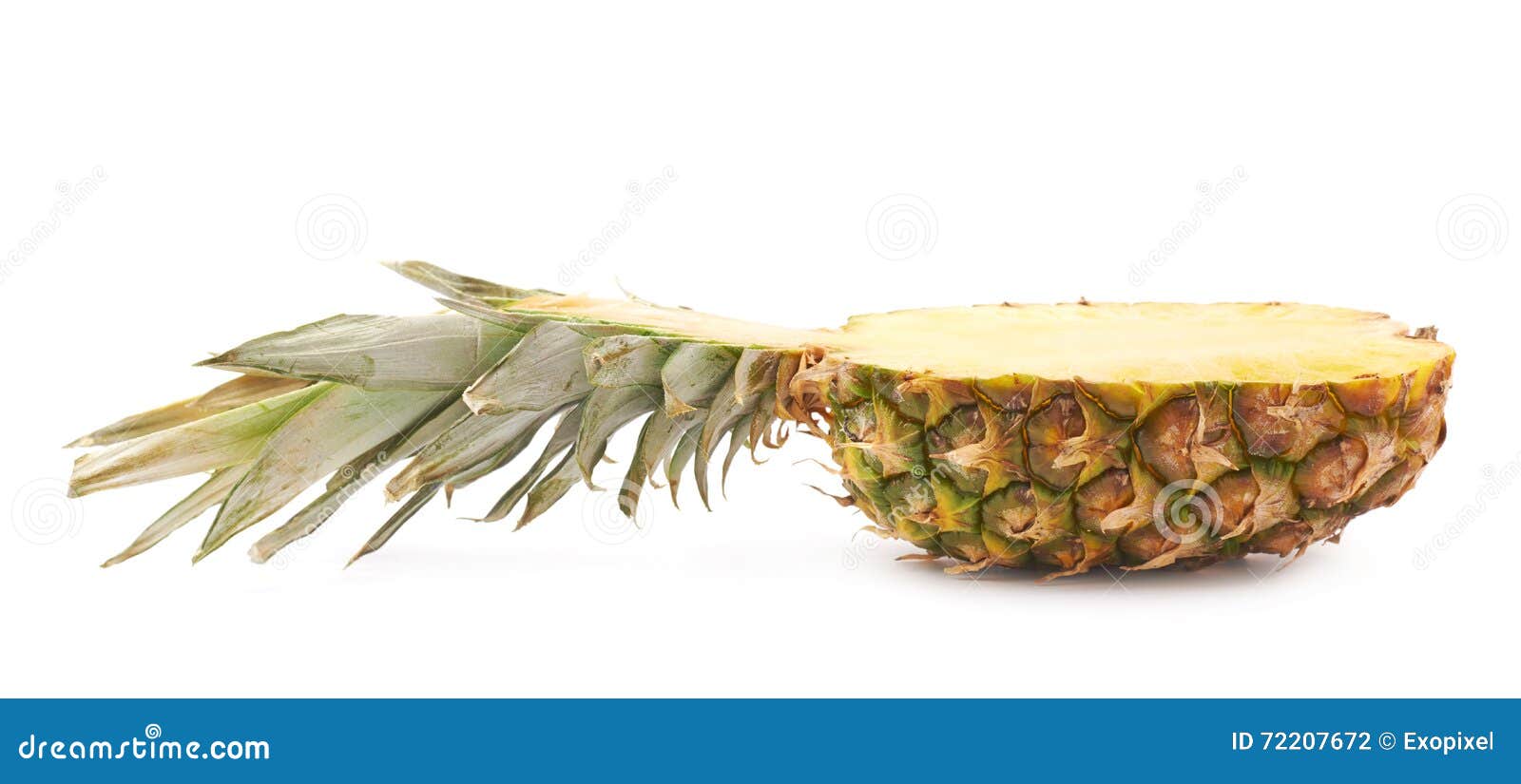 Cut Pineapple Isolated Over White Background Stock Photo Image of