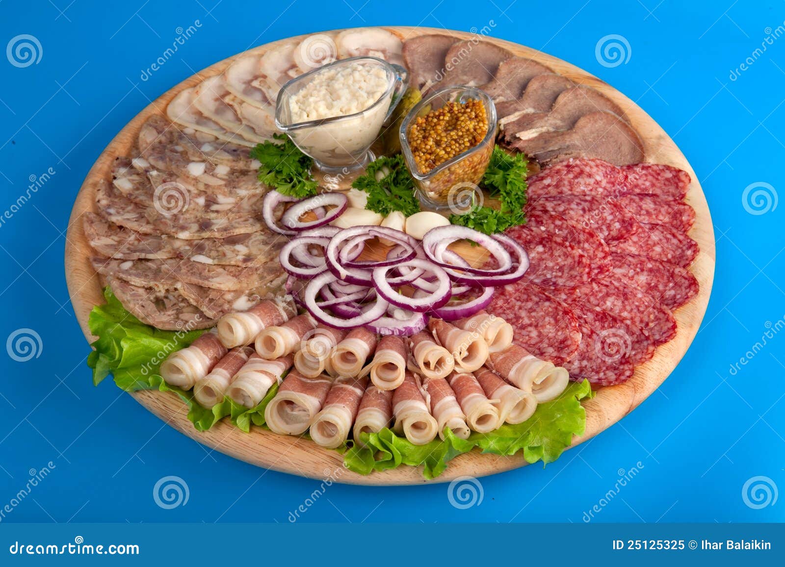 The Cut Sausage, Bacon with Mustard Stock Image Image of olive