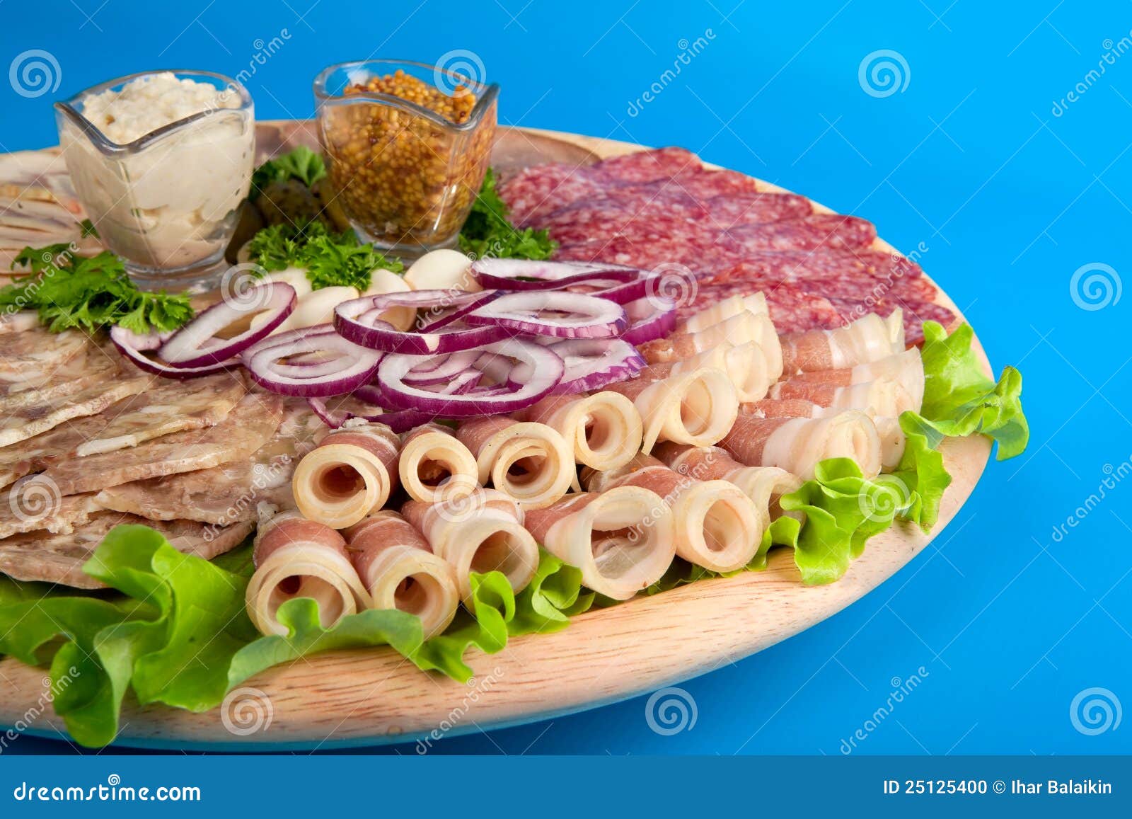 The Cut Sausage, Bacon with Mustard Stock Photo Image of lunch