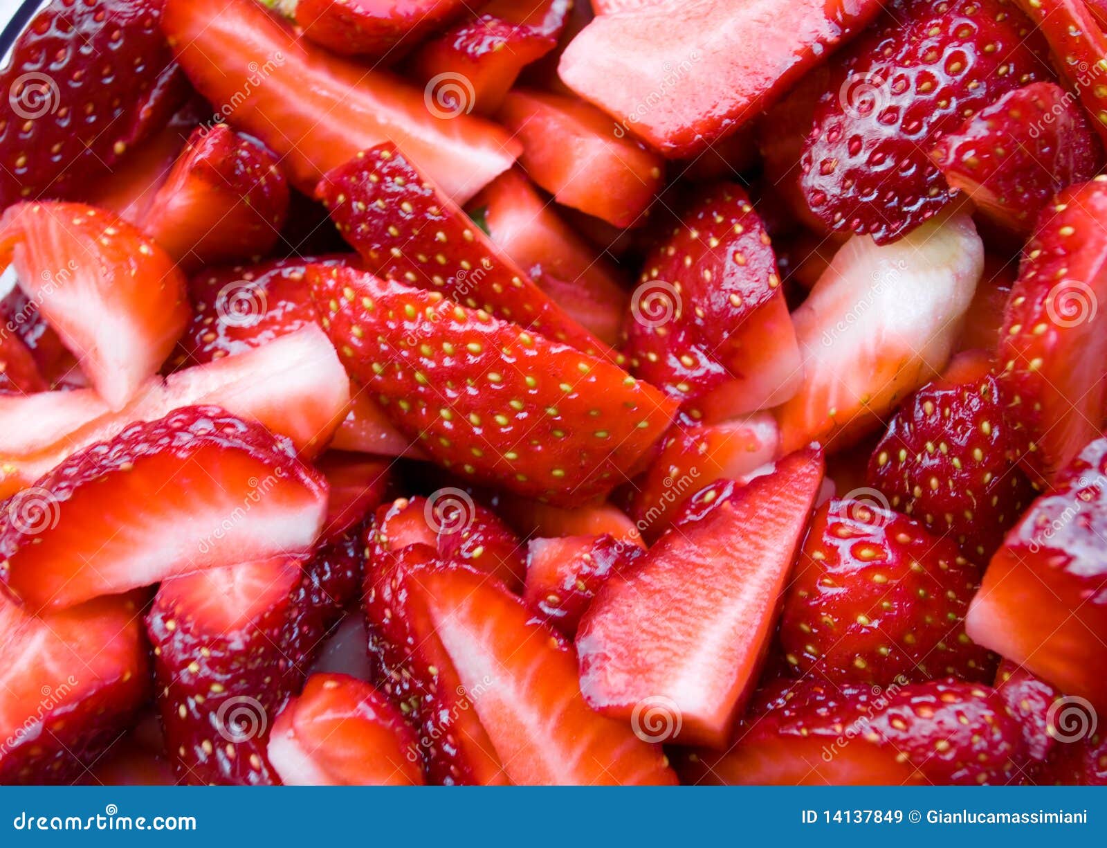 Cut strawberries stock image. Image of sweet, diet, dessert 14137849